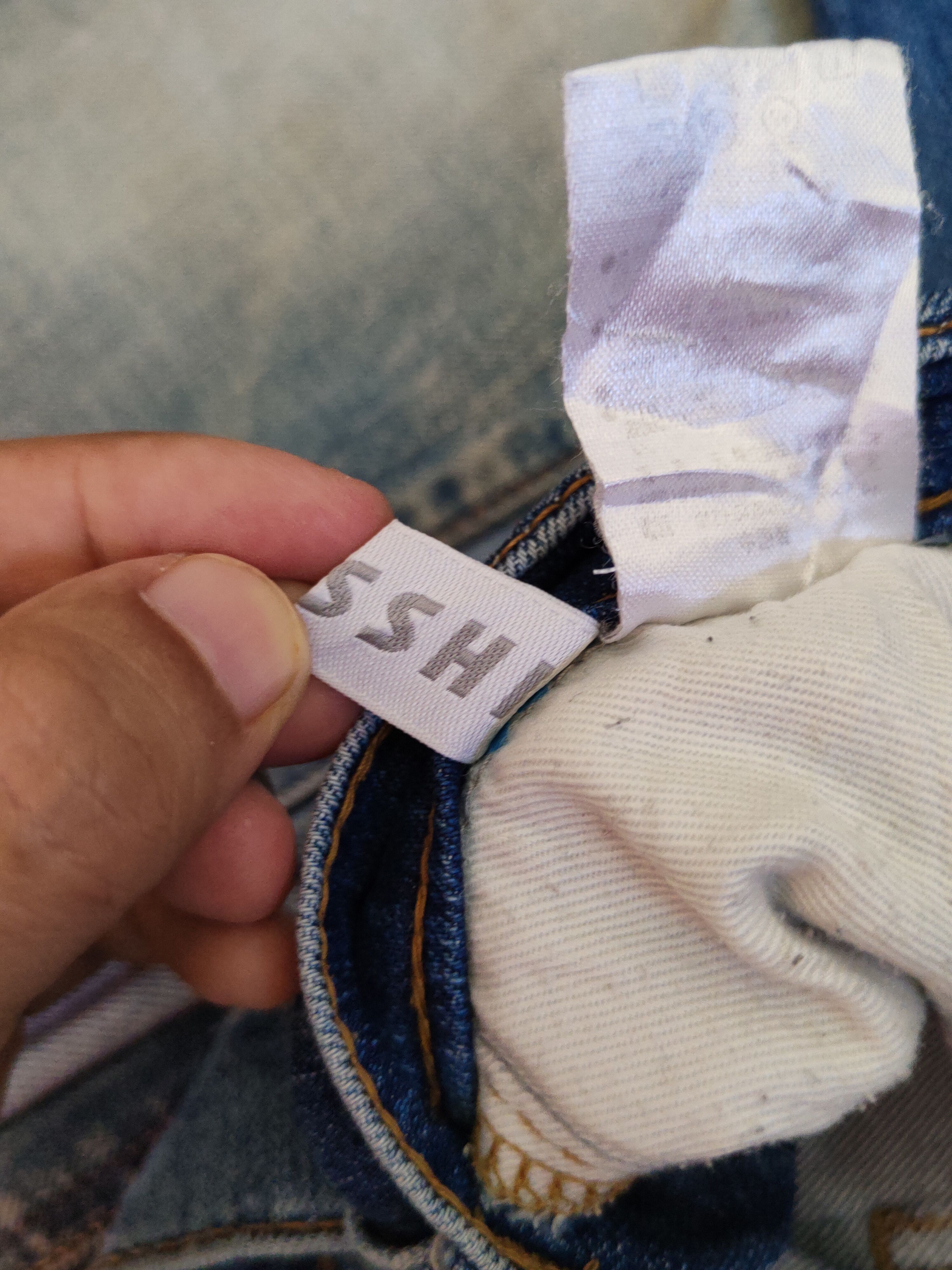 Japanese Brand Closshi Dark Blue Distressed Ripped Jeans #S1699 Size US 35 - 14 Thumbnail