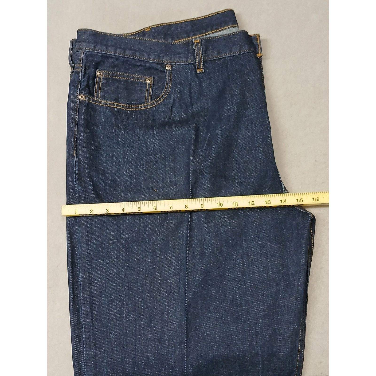 George George (50x30) Men's Straight Leg Relaxed Blue Denim Jeans Size US 34 / EU 50 - 6 Thumbnail