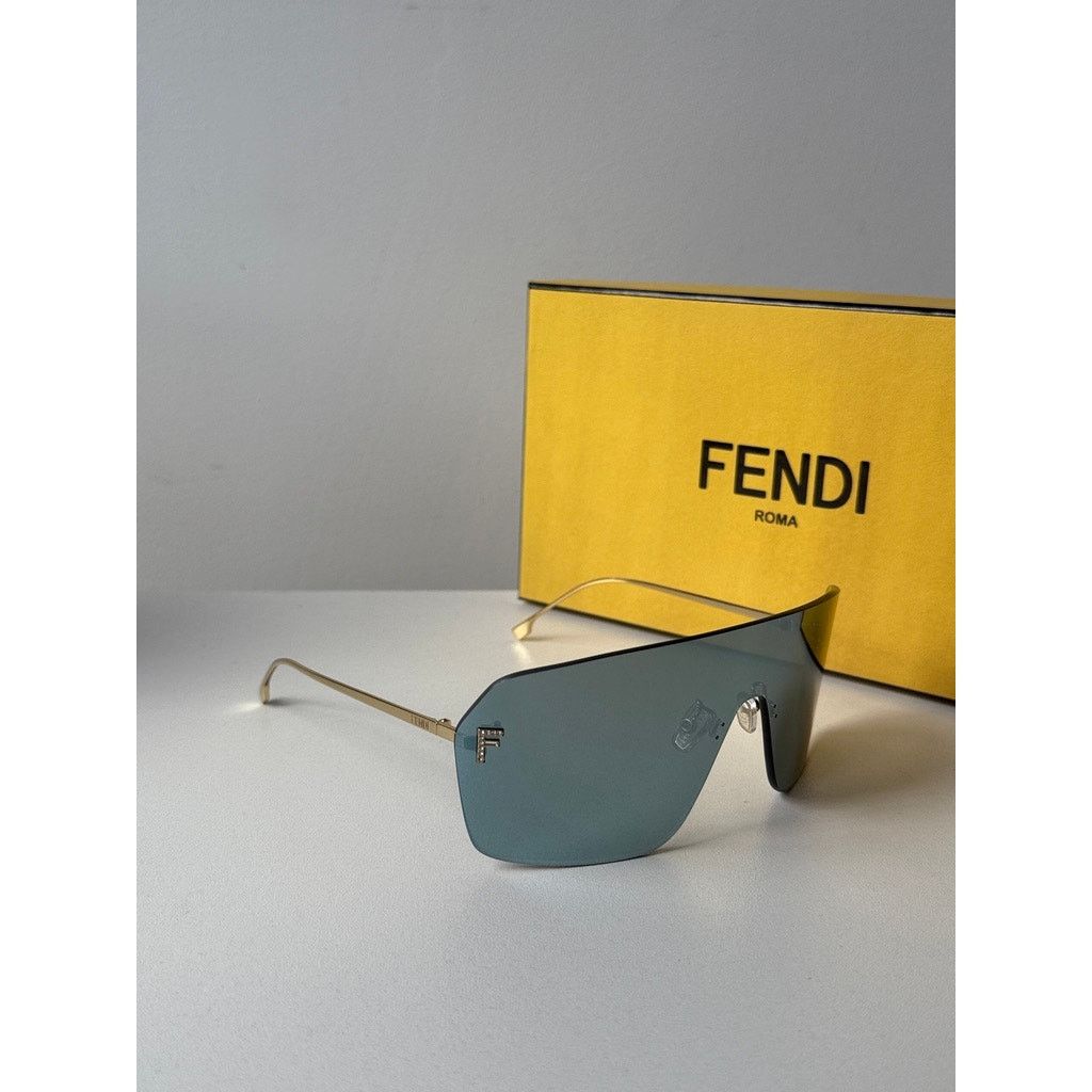 Fendi NEW Fendi FE4121US First Rimless Blue Gold Mask Sunglasses Size ONE SIZE - 2 Thumbnail