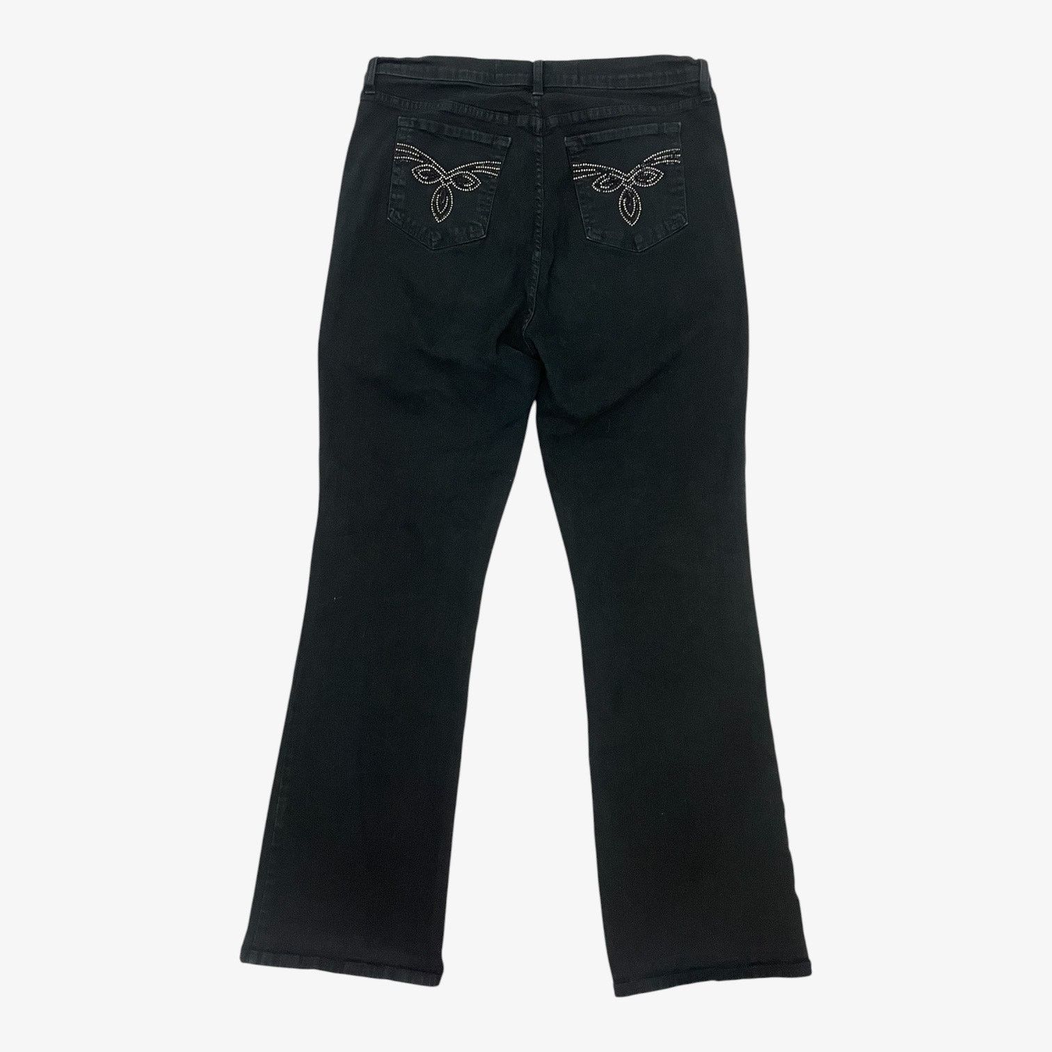 Vintage Not Your Daughter's Jeans Y2K Black Rhinestone Flare Jeans Size 36" / US 14 / IT 50 - 1 Thumbnail