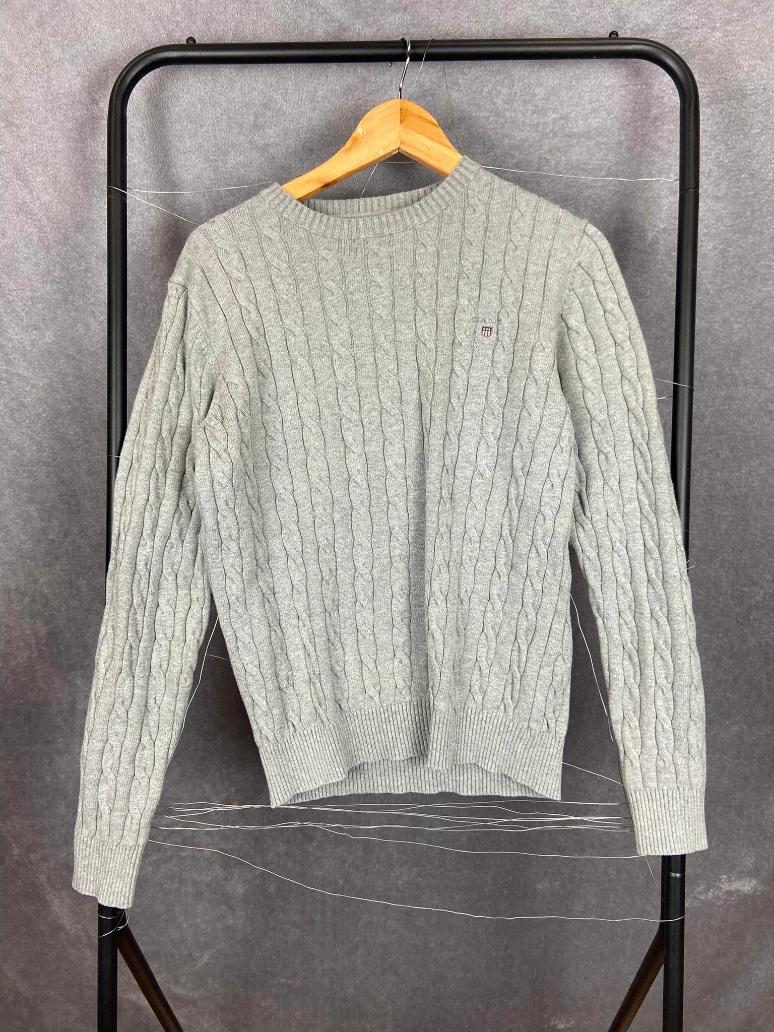 Gant Gant Grey Cable Knit Sweater M | Classic Preppy Fit Size US M / EU 48-50 / 2 - 1 Thumbnail