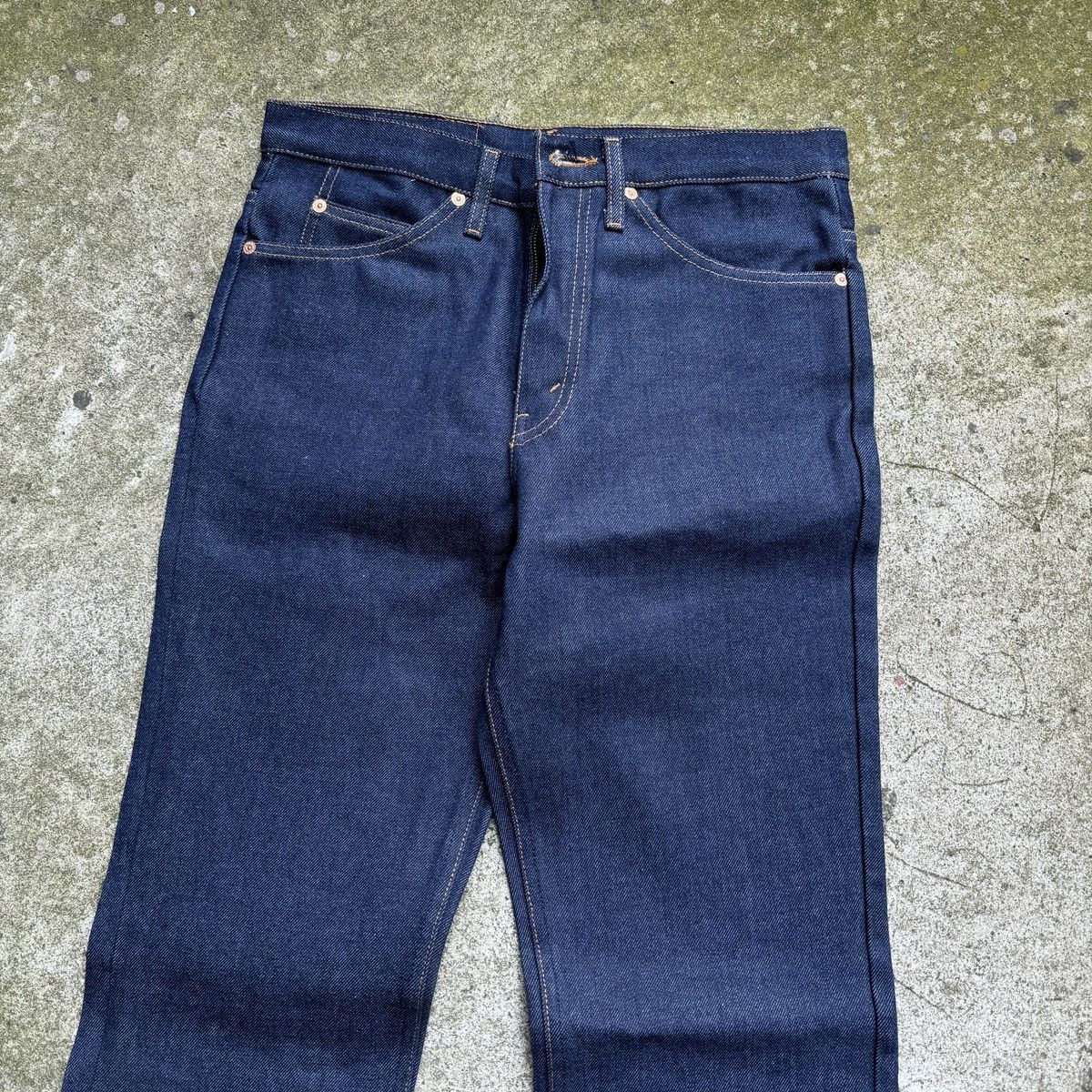 Vintage 80s Plain Pockets Raw Denim Flare Jeans Size US 32 / EU 48 - 5 Thumbnail