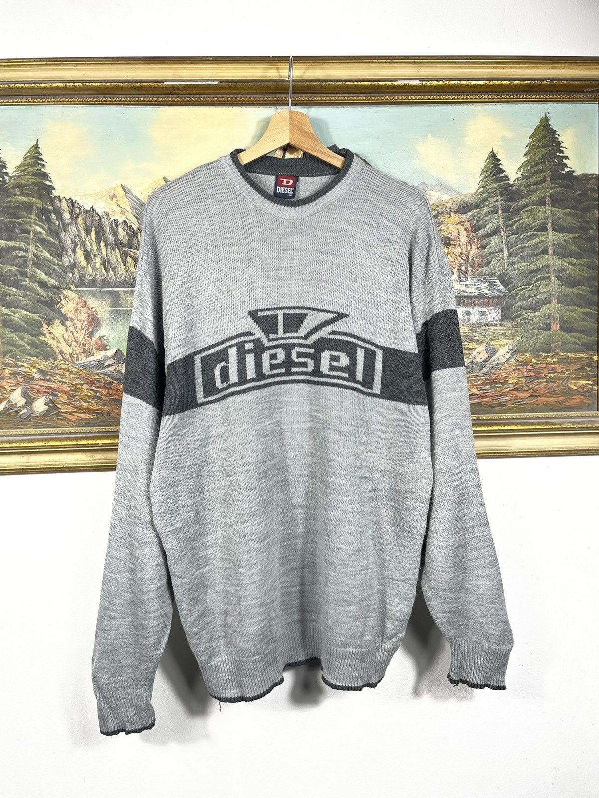 Diesel Retro 00s Avant Garde Cyber Loose Boxy Jumper Pull