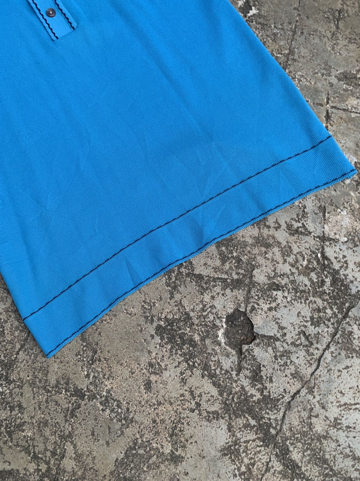 Vintage 1970s Trevira 2000 Polyester Blue Polo Size L / US 10 / IT 46 - 5 Thumbnail