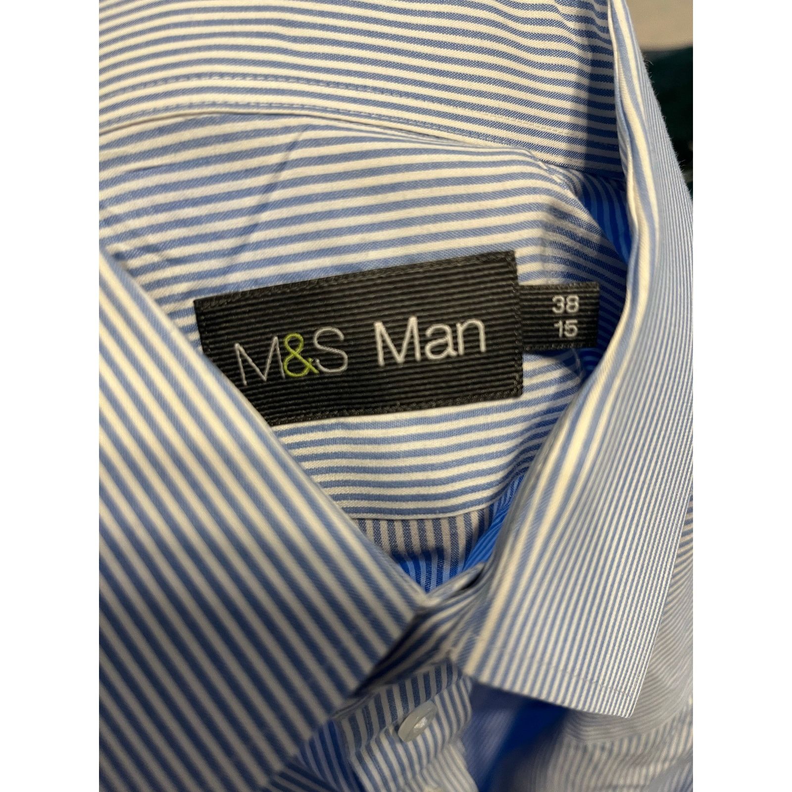 Marks & Spencer Marks & Spencer M&S Man blue stripe dress shirt size 15 Size US M / EU 48-50 / 2 - 8 Thumbnail