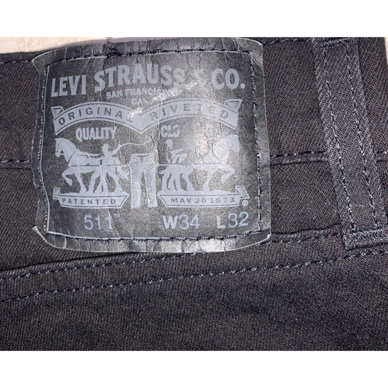 Levi's VINTAGE Levi’s 511 Jeans Men 34x32 Black Denim Tapered Straight 5-Pocket Zip City Mens Size US 34 / EU 50 - 5 Thumbnail