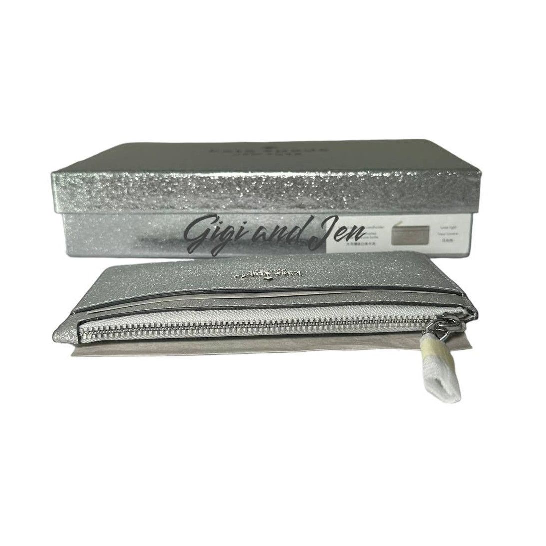 Kate Spade Kate Spade Shimmy Cardholder Silver Glitter New Size ONE SIZE - 7 Thumbnail