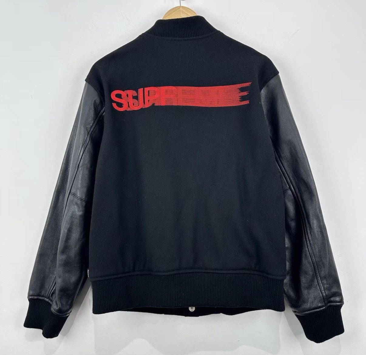 Supreme Supreme Phantom Leather Sleeve Baseball Jacket J42 Size US S / EU 44-46 / 1 - 2 Thumbnail