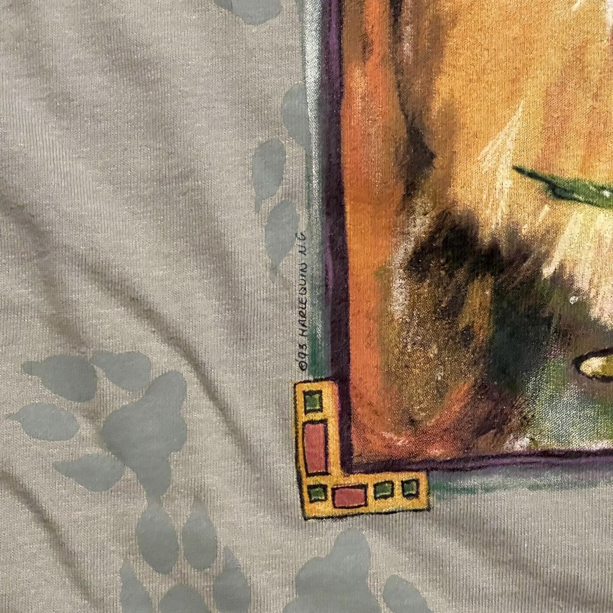 Hanes Vintage 1993 Fox AOP Paws On Location Green XL T Shirt Size US L / EU 52-54 / 3 - 3 Thumbnail