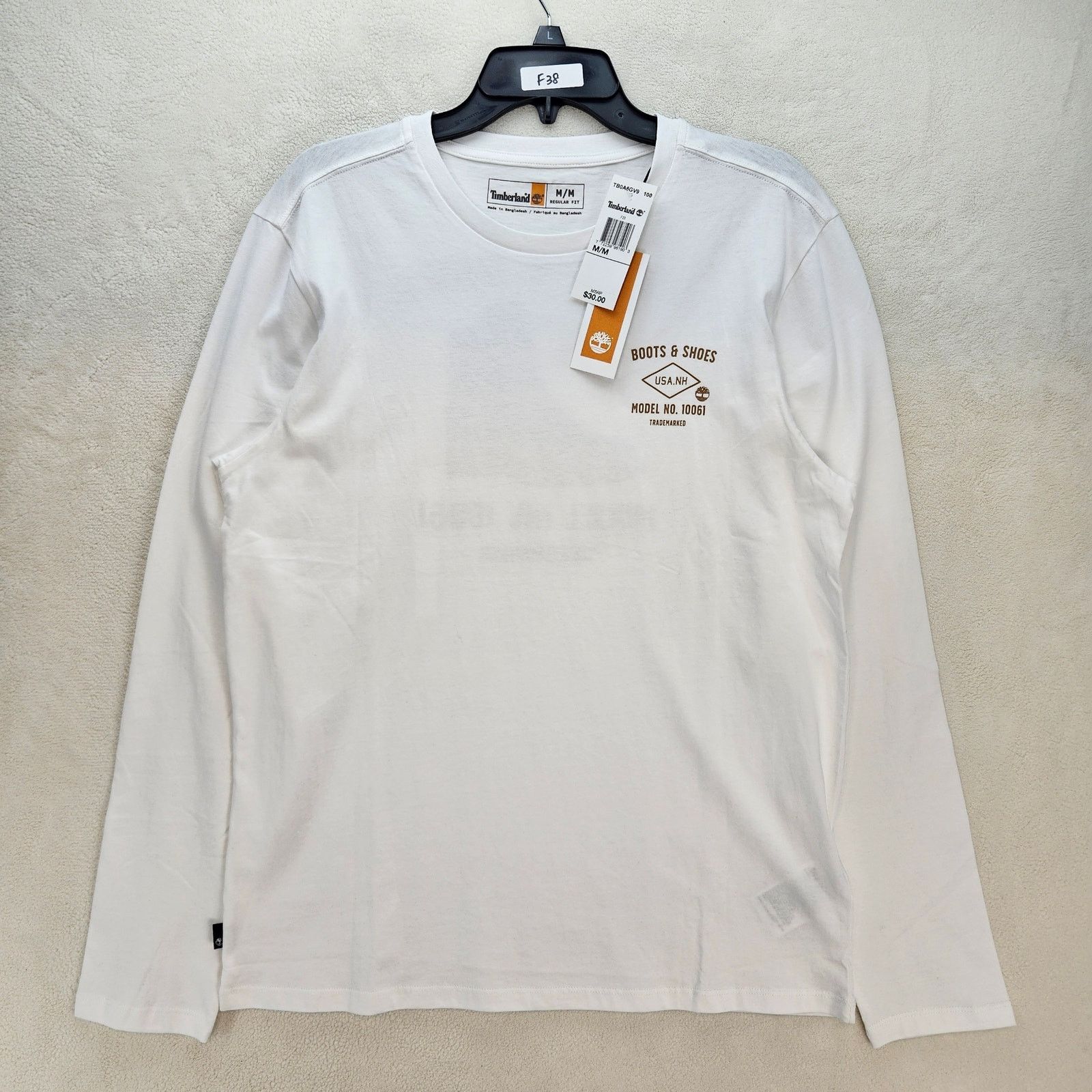 Timberland TIMBERLAND MEN'S MEDIUM OG 10061 CLASSIC WHITE LONG SLEEVE Size US M / EU 48-50 / 2 - 1 Thumbnail