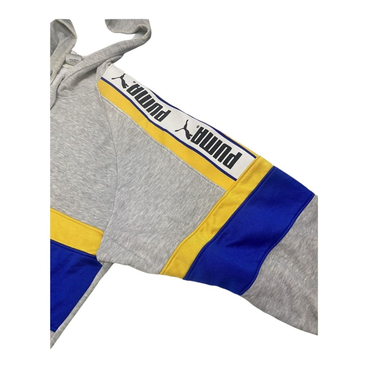 Puma ULTRA RARE Vintage 90s PUMA hoodie stripe yellow blue Size US L / EU 52-54 / 3 - 4 Thumbnail