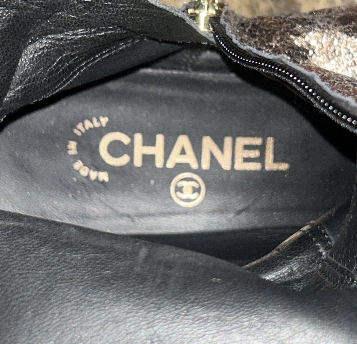 Chanel CHANEL Laminated Chevre Metallic Lambskin Over the Knee Boot Size US 7.5 / IT 37.5 - 6 Thumbnail