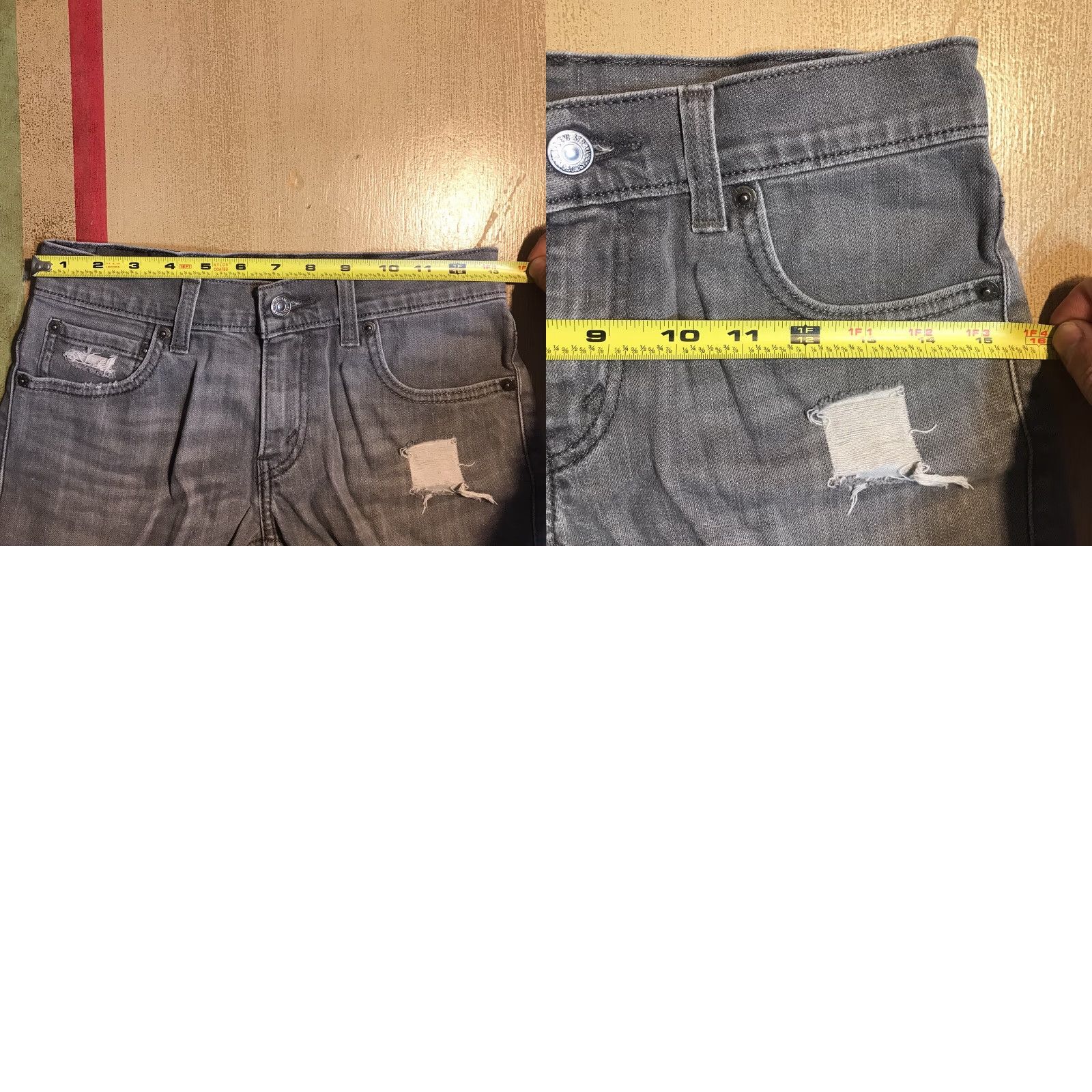 Levi's Levi's Jeans Shorts Womens 25 Slim Cut-Off Denim Gray Zip Fly Distressed 3in Inseam 5-Pocket Vintage No? Size 42" / US 20 - 8 Thumbnail