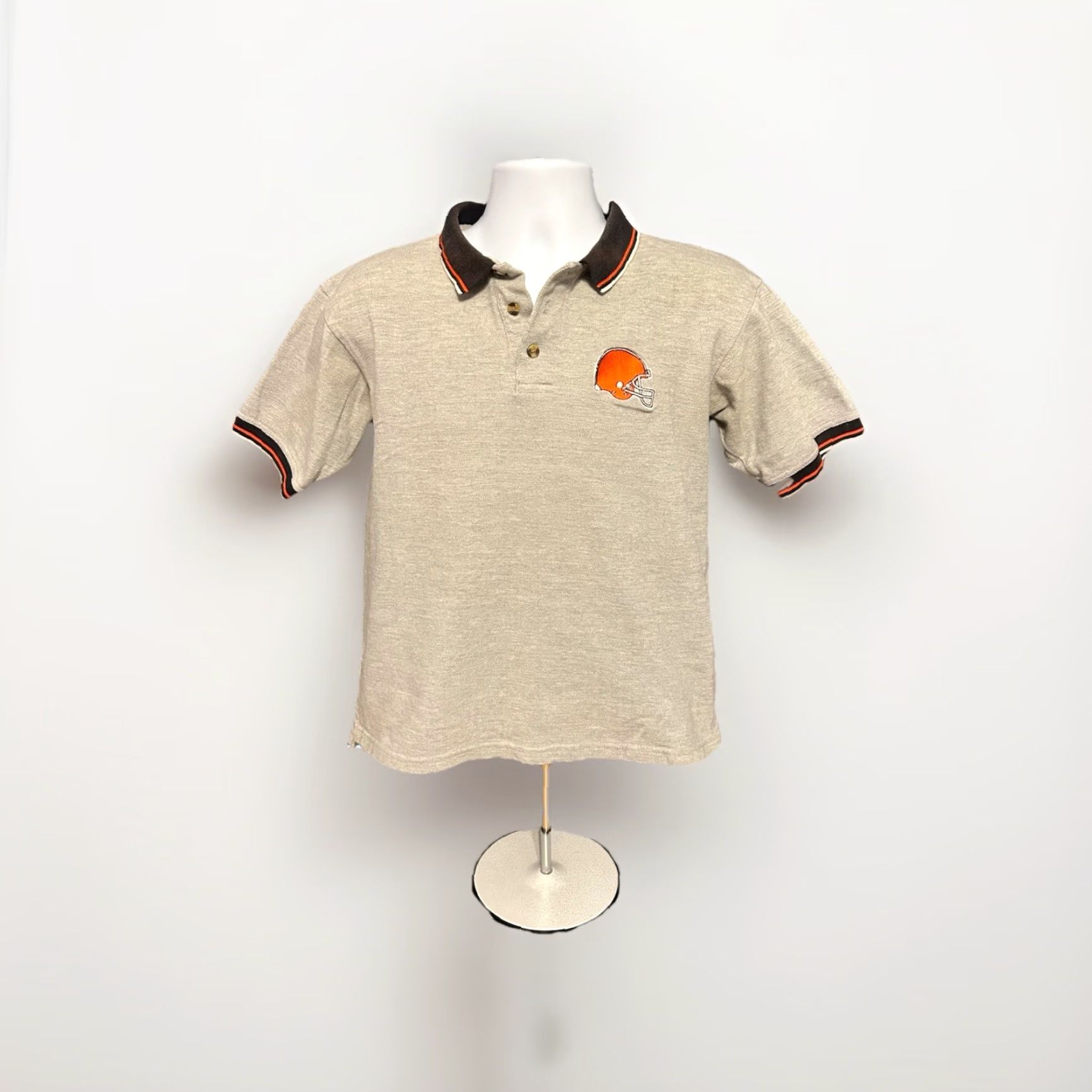 Vintage VINTAGE Cleveland Browns Polo Shirt The Edge Men M Gray Short Sleeve Polo Size US M / EU 48-50 / 2 - 3 Thumbnail
