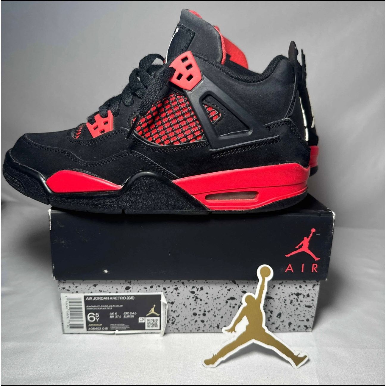 Jordan Brand × Nike Size 6.5 Nike Air Jordan 4 Retro GS Red Thunder Men's Shoes Size US 6.5 / EU 39-40 - 8 Thumbnail