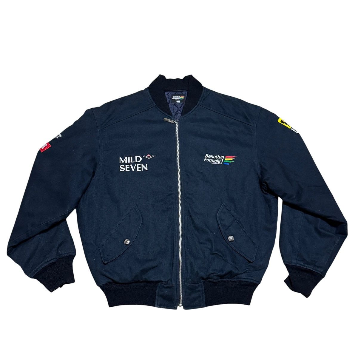 Benetton Vintage Rare Benetton Renault F1 Racing Team Bomber Jacket Size US L / EU 52-54 / 3 - 3 Thumbnail