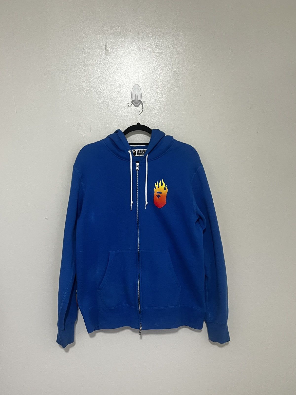 Bape BAPE Flame Logo Zip Up Hoodie Size US XL / EU 56 / 4 - 2 Thumbnail