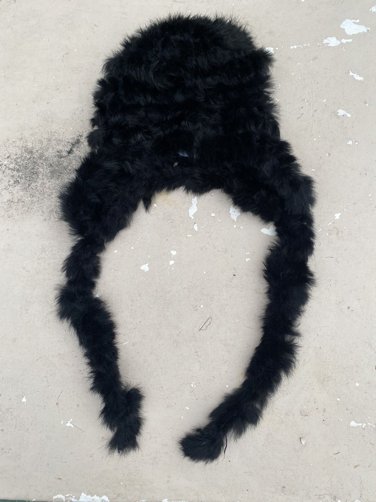 Comme Ca Ism Rabbit Fur Knit Hat Size ONE SIZE - 1 Thumbnail