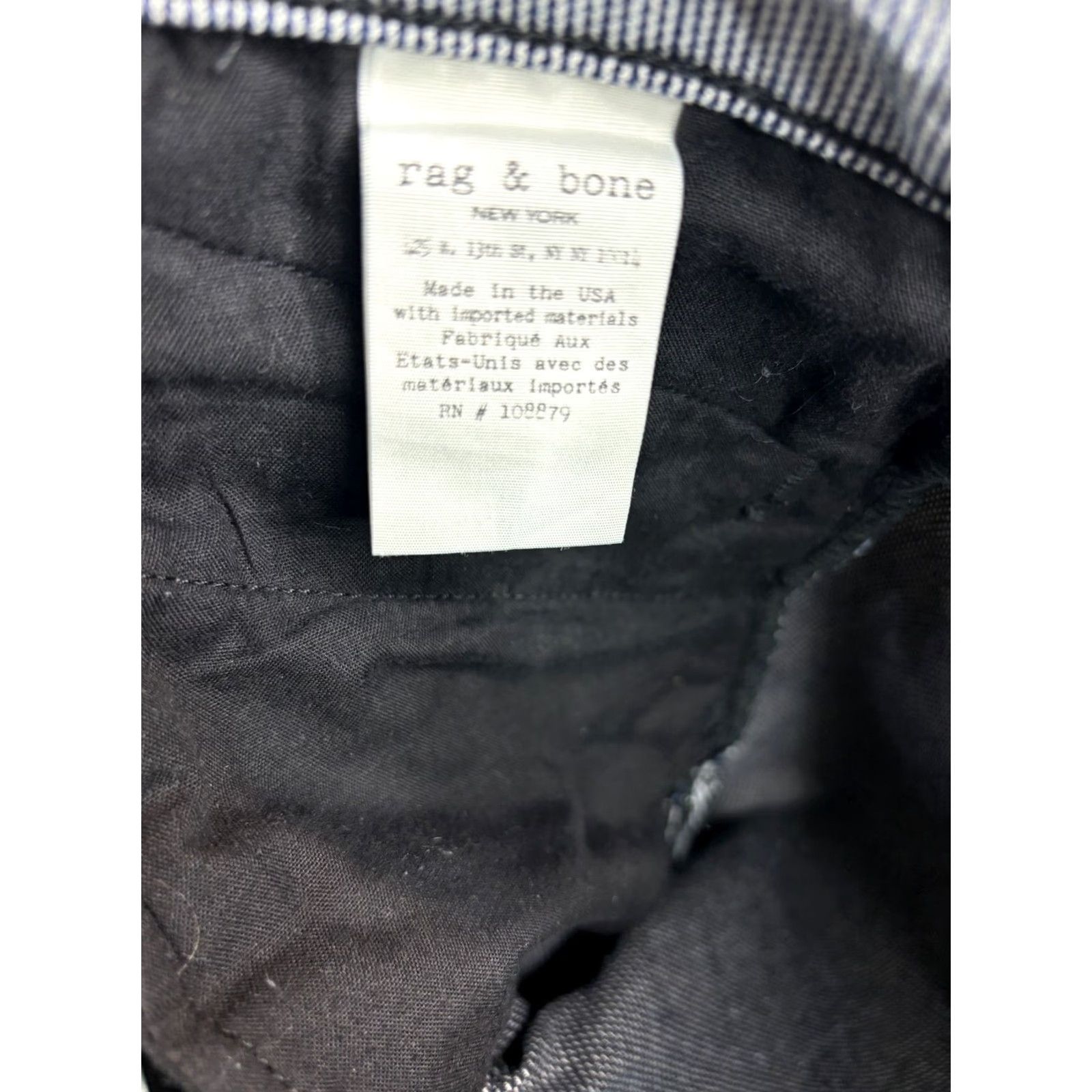 Rag & Bone rag & bone Pinstripe Pants Women's Size 26 Cotton Blend Slim Inseam 28in Gray/Black Hook Zip Pockets Tailored USA 8/10 Size 26" / US 2 / IT 38 - 6 Thumbnail