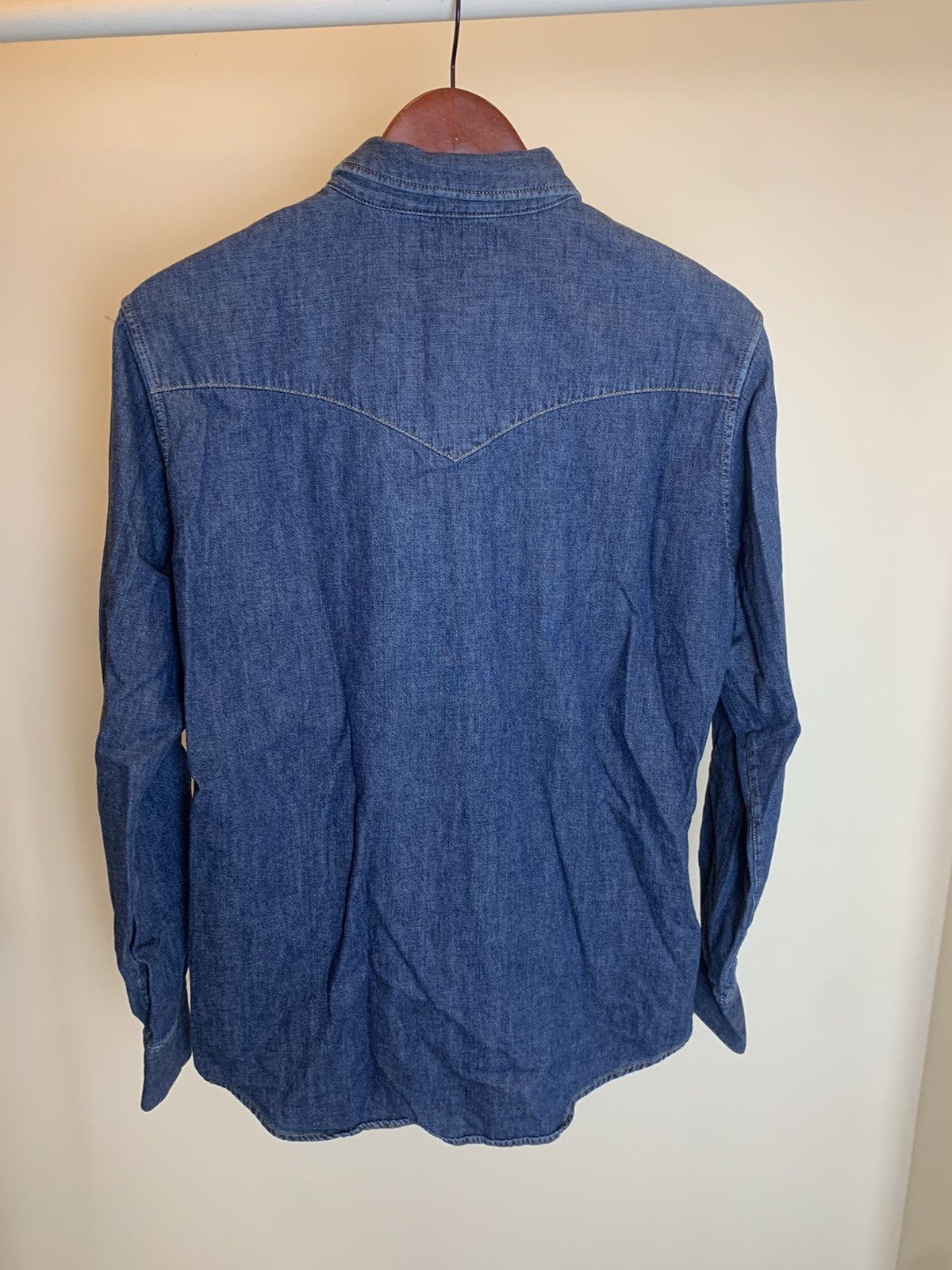 Celine × Hedi Slimane Celine By Hedi Slimane Blue Denim Button Up Shirt Size US L / EU 52-54 / 3 - 3 Thumbnail