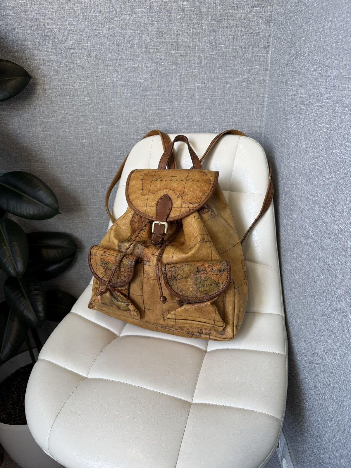 Alviero Martini ALVIERO MARTINI 1A CLASSE Geo Map Leather Backpack Size ONE SIZE - 2 Thumbnail
