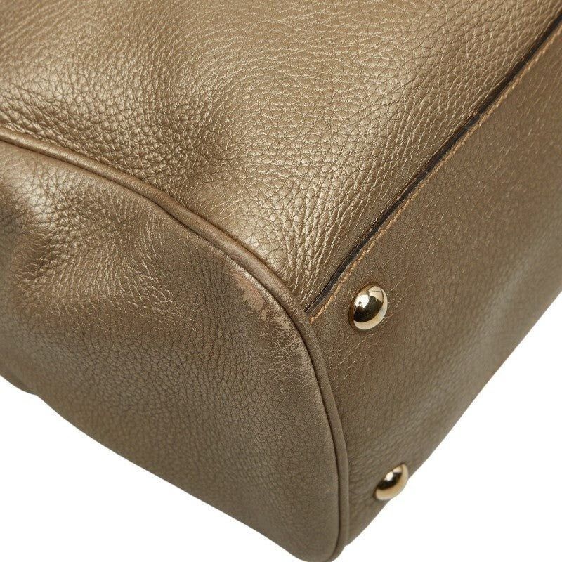 Gucci Gucci Bamboo Leather Handbag Gold Size ONE SIZE - 9 Thumbnail
