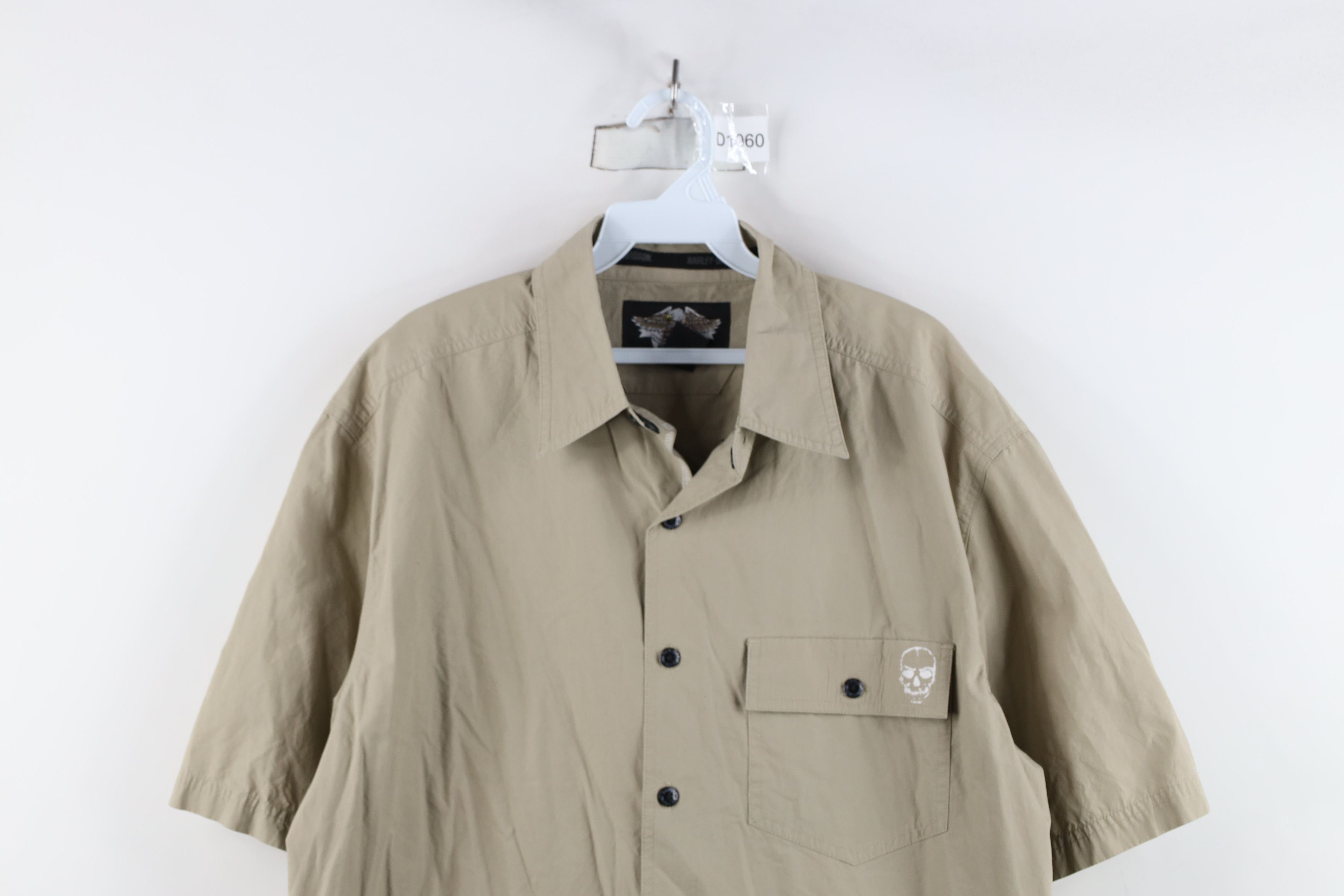 Harley Davidson × Vintage Vintage Harley Davidson Skull Short Sleeve Button Shirt Size US L / EU 52-54 / 3 - 2 Thumbnail