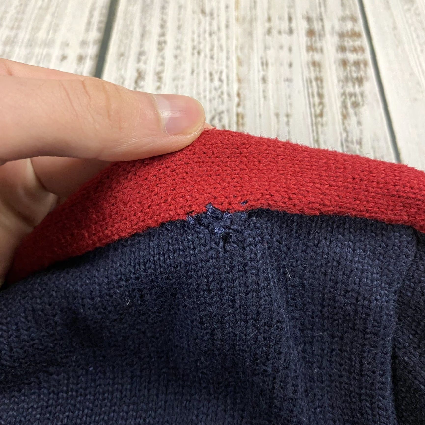 Polo Ralph Lauren VINTAGE Polo Ralph Lauren Sweater Shirt Men XL 100% Cotton 1/4 Zip Mockneck Striped Blue Red Knit Classic Mens 90s Era Size US XL / EU 56 / 4 - 7 Thumbnail
