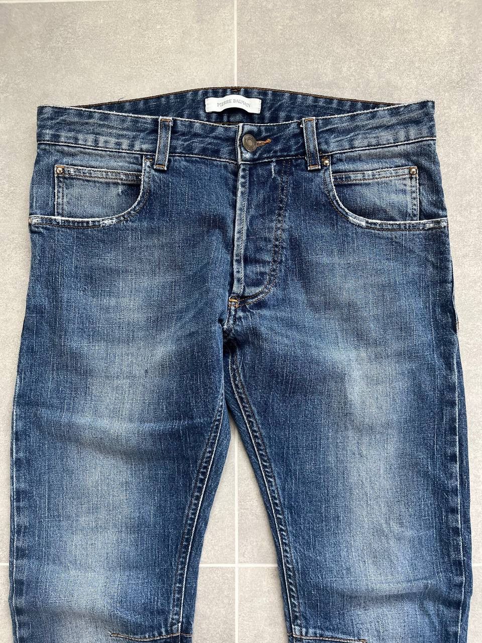 Pierre Balmain Pierre Balmain Knee Dart Blue Slim Jeans Size US 33 - 3 Thumbnail