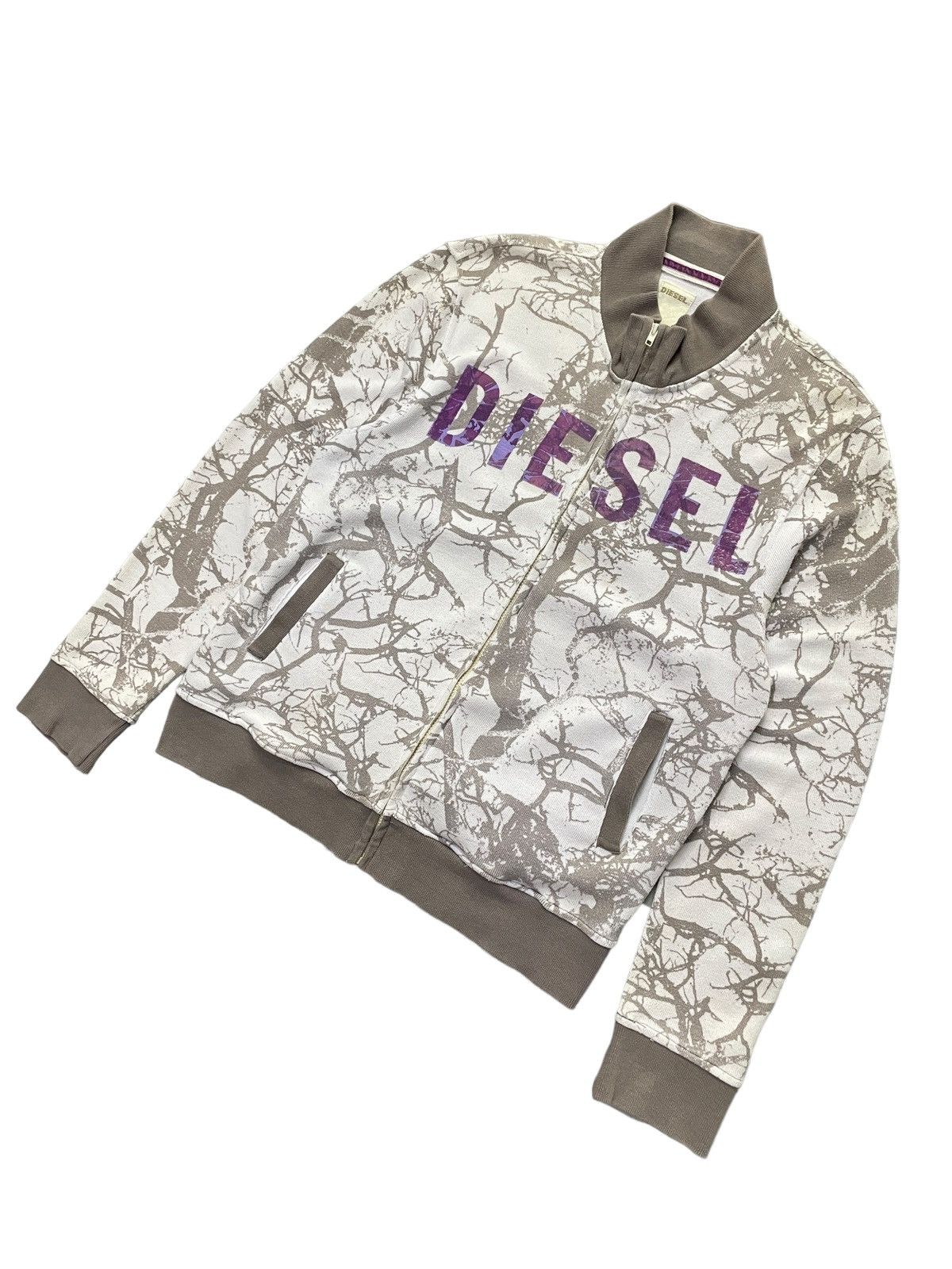 Diesel × Vintage Vintage Diesel AOP Tree Zip Up Cotton Jacket Size US L / EU 52-54 / 3 - 2 Thumbnail