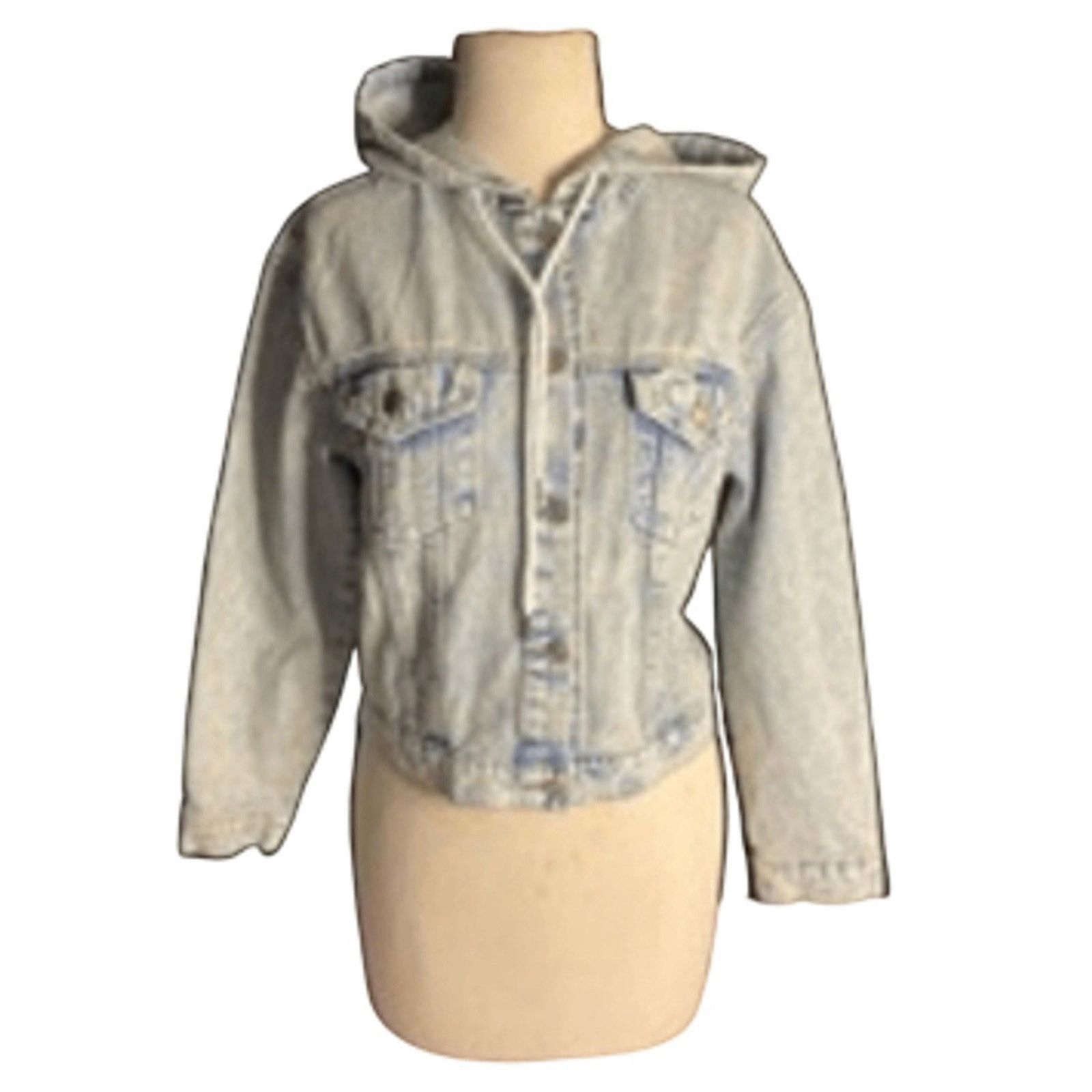 Other Vintage Light Wash Cropped Denim Jacket with Hood Size Small Size S / US 4 / IT 40 - 2 Thumbnail