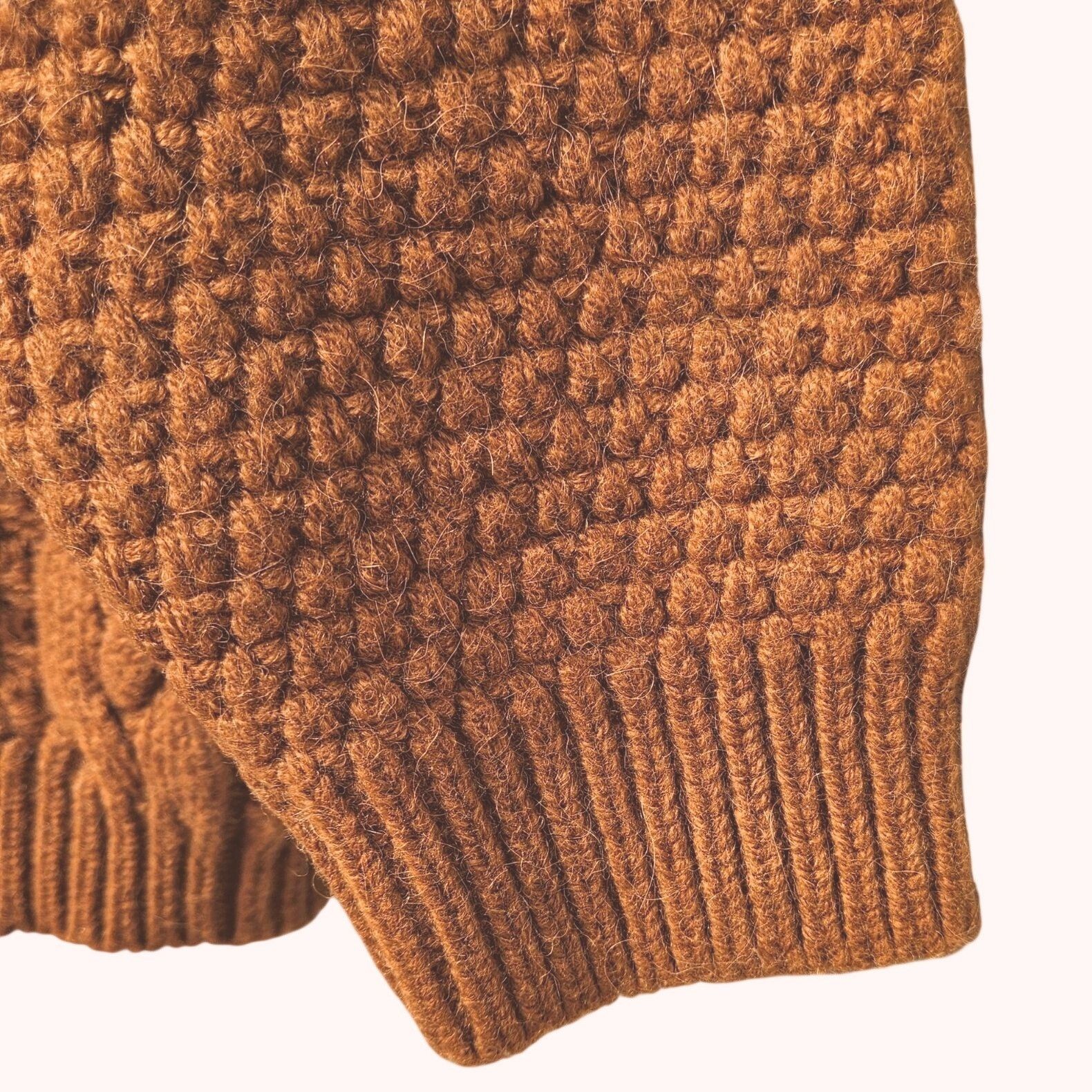 Vintage Stefanel Italy Vintage 80s Wool Alpaca Cable Knit Ochre Pull Size US XL / EU 56 / 4 - 8 Thumbnail