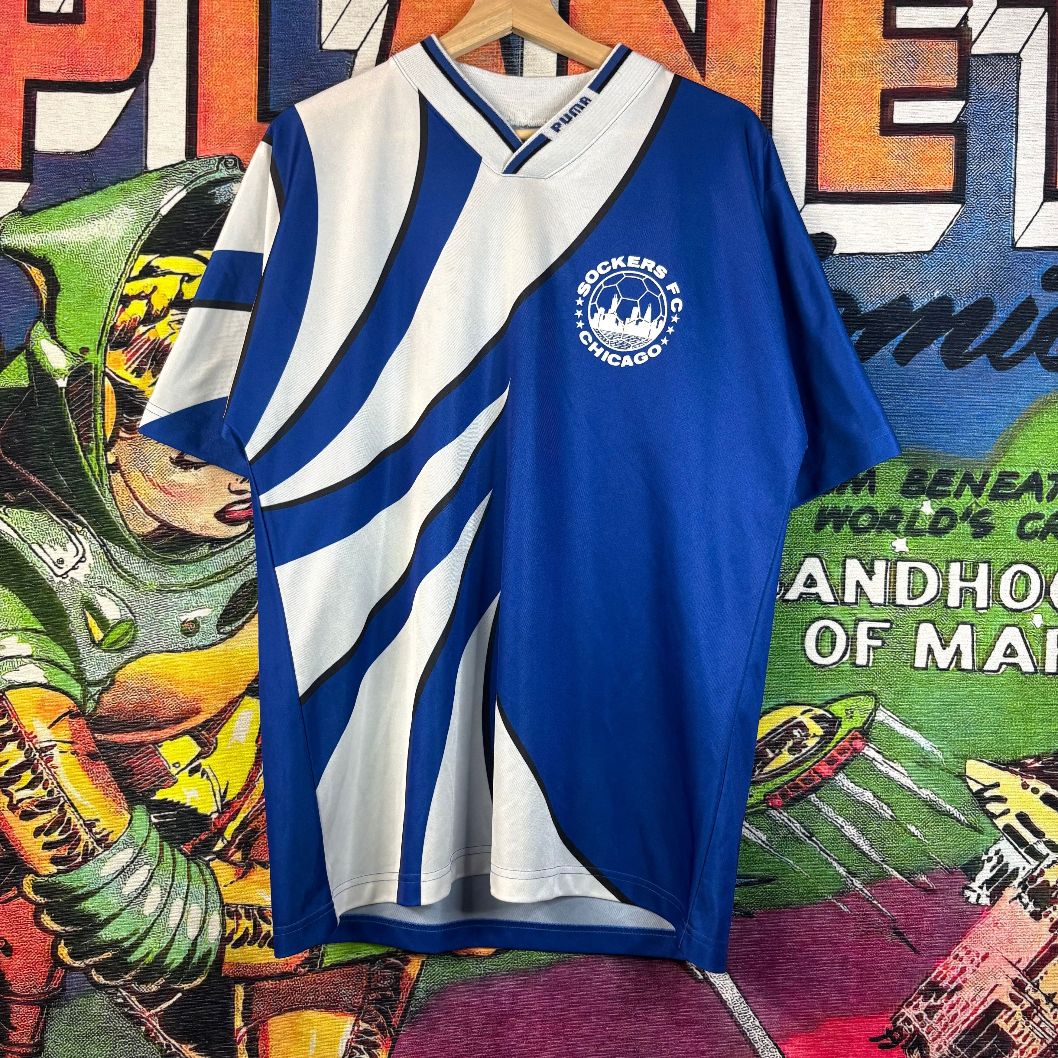 Puma Vintage 90s Puma Chicago Sockers FC Soccer Jersey Size Large Size US L / EU 52-54 / 3 - 1 Thumbnail