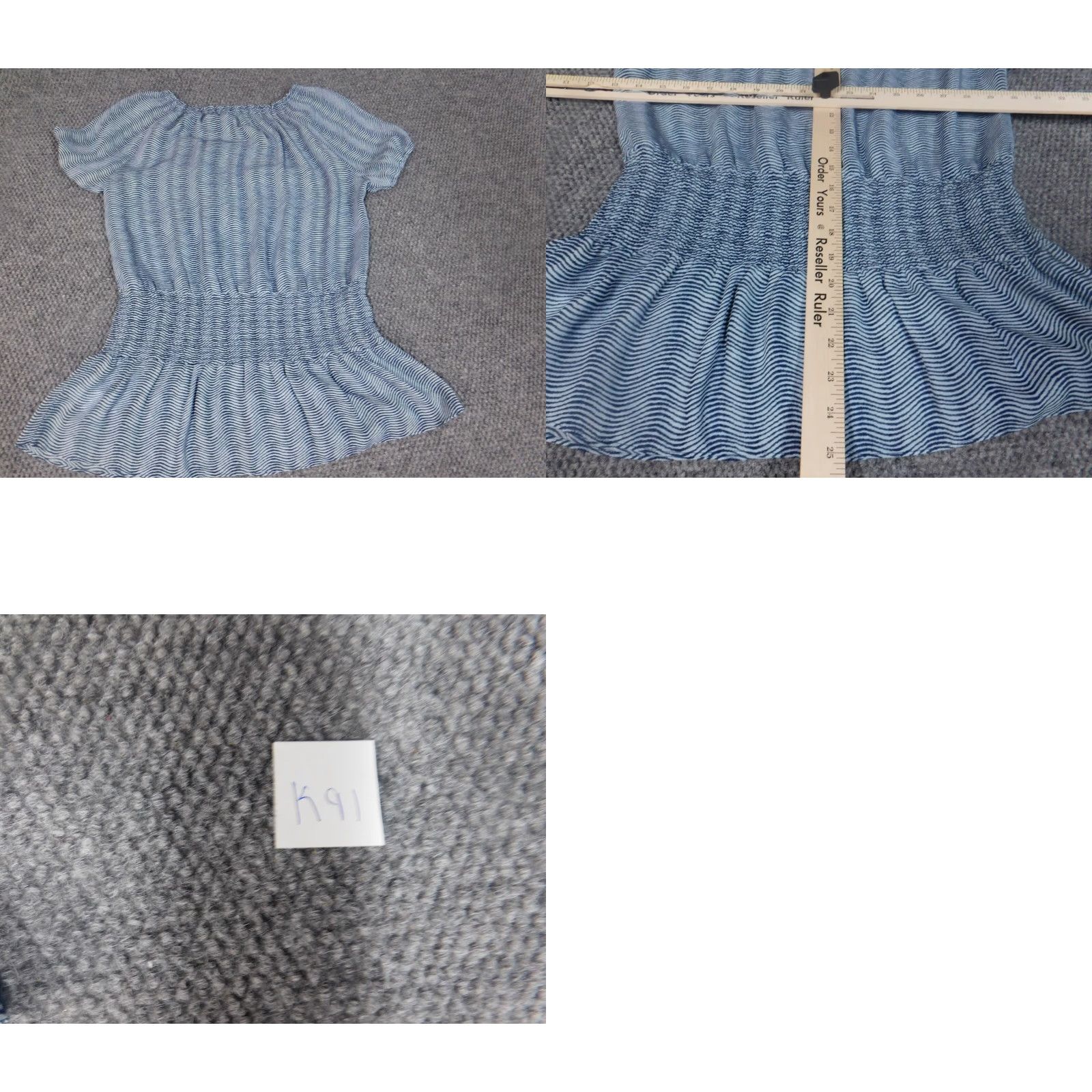 Michael Kors Michael Kors Womens Blouse M Blue Striped Crew Neck Pullover Short Sleeve Dolman Stretch Ruffle Polyester Rayon Casual Classic Regular Modern Size M / US 6-8 / IT 42-44 - 9 Thumbnail