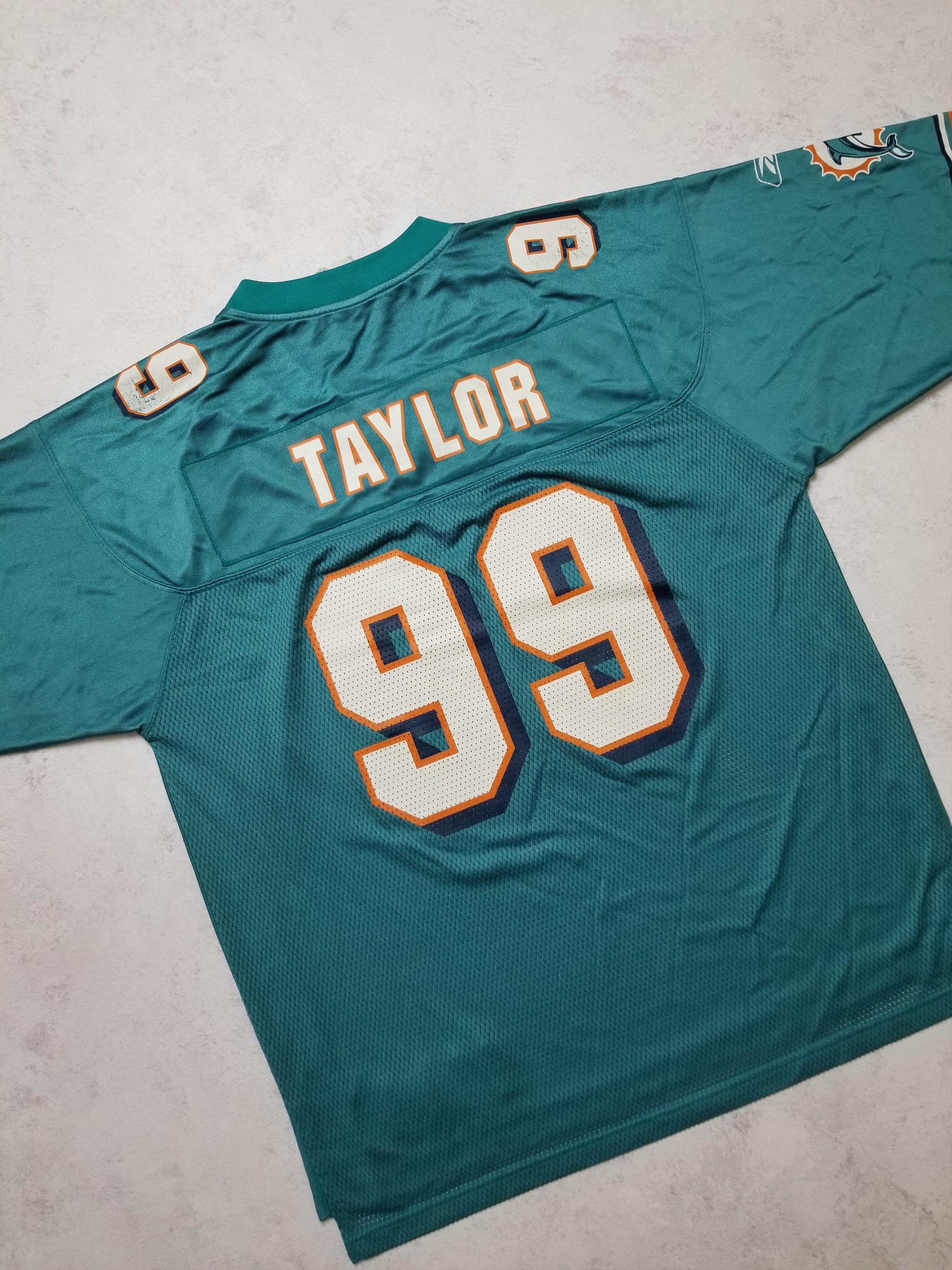 Reebok VTG Miami Dolphins Jason Taylor #99 Football Teal Jersey Size US L / EU 52-54 / 3 - 11 Thumbnail