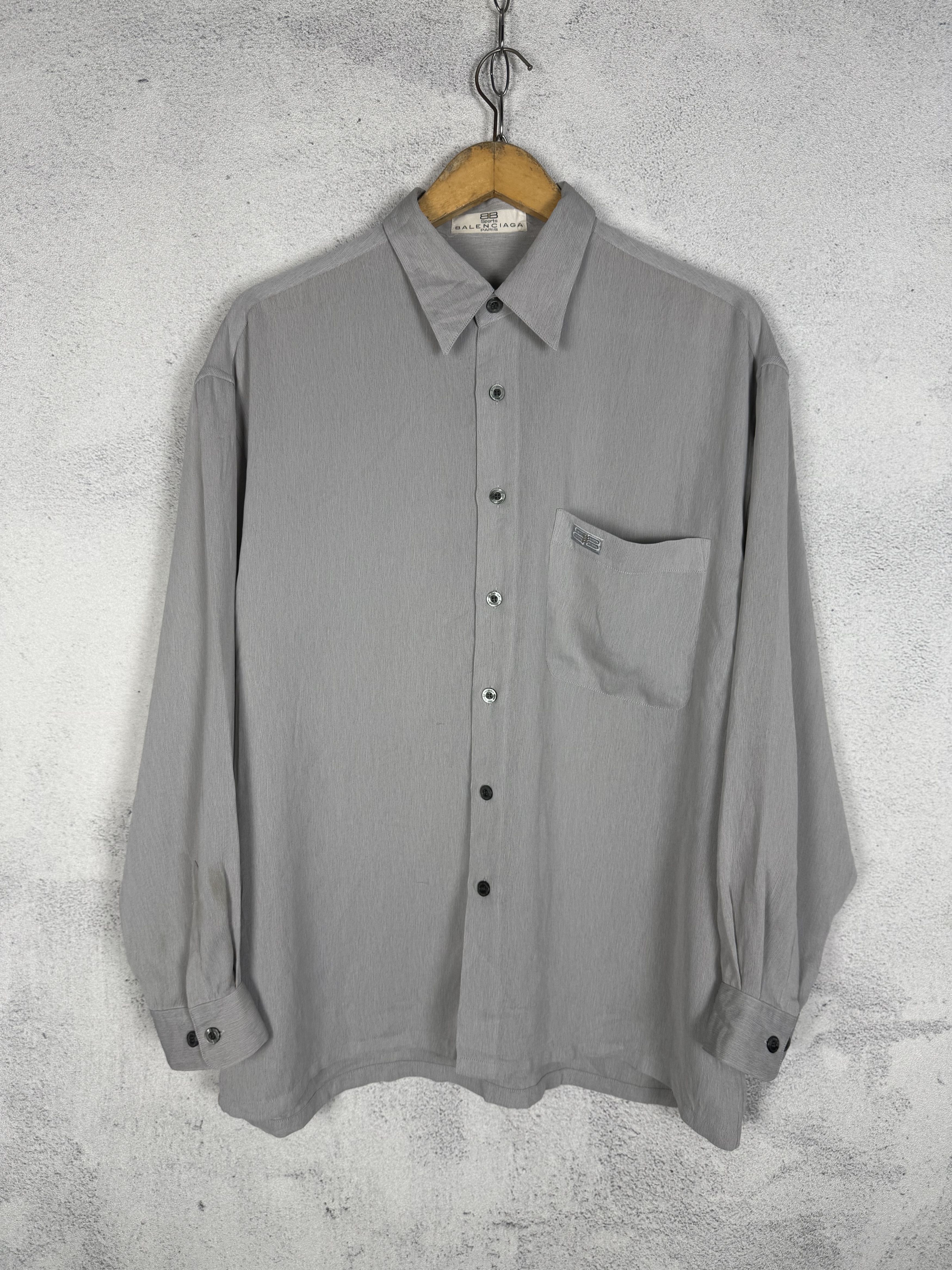 Balenciaga Vintage Balenciaga Grey Shirt Size US L / EU 52-54 / 3 - 3 Thumbnail