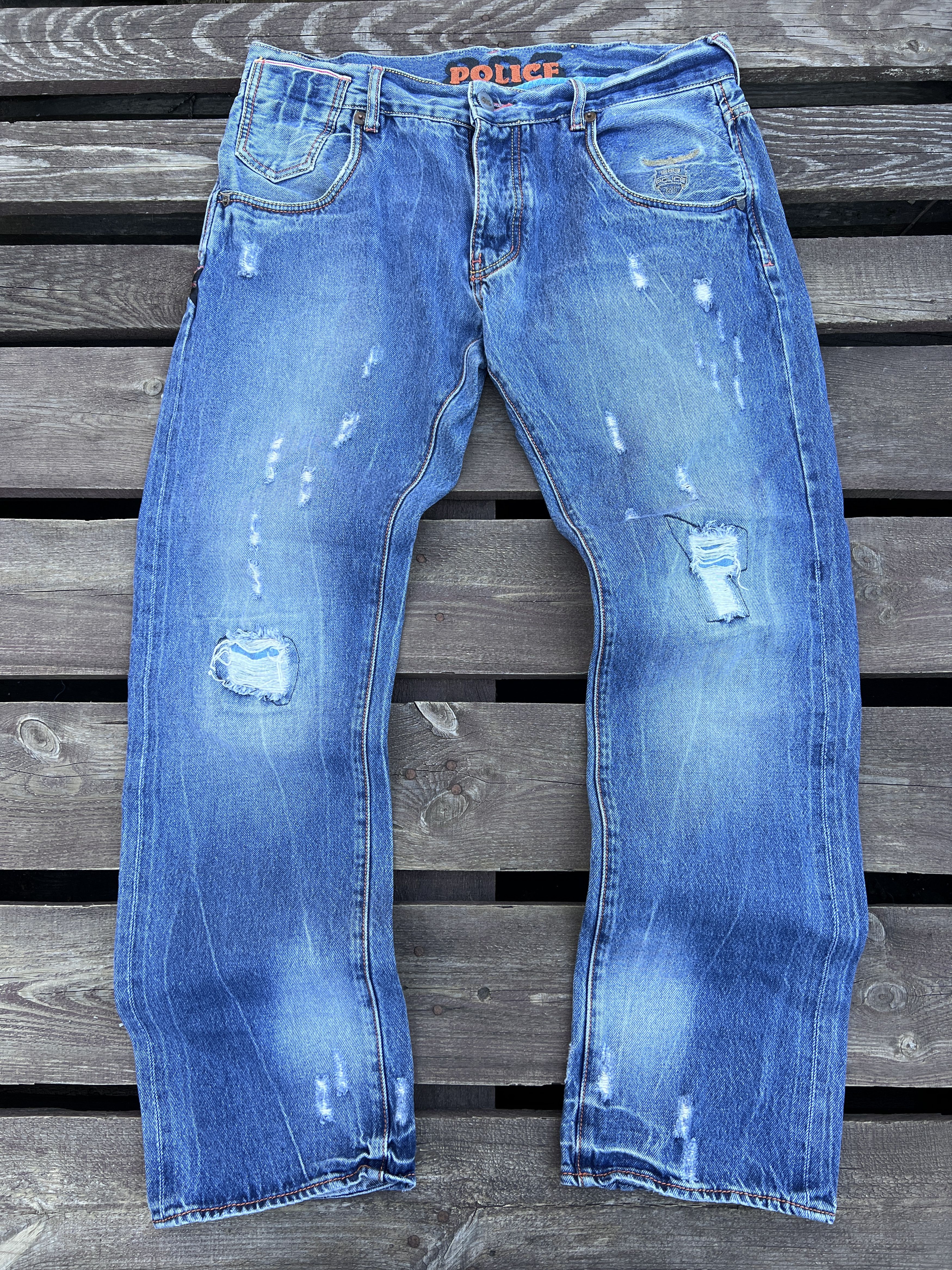 Vintage Vintage Y2K 883 Police Avant Garde Distressed Denim Jeans Size US 34 / EU 50 - 2 Thumbnail