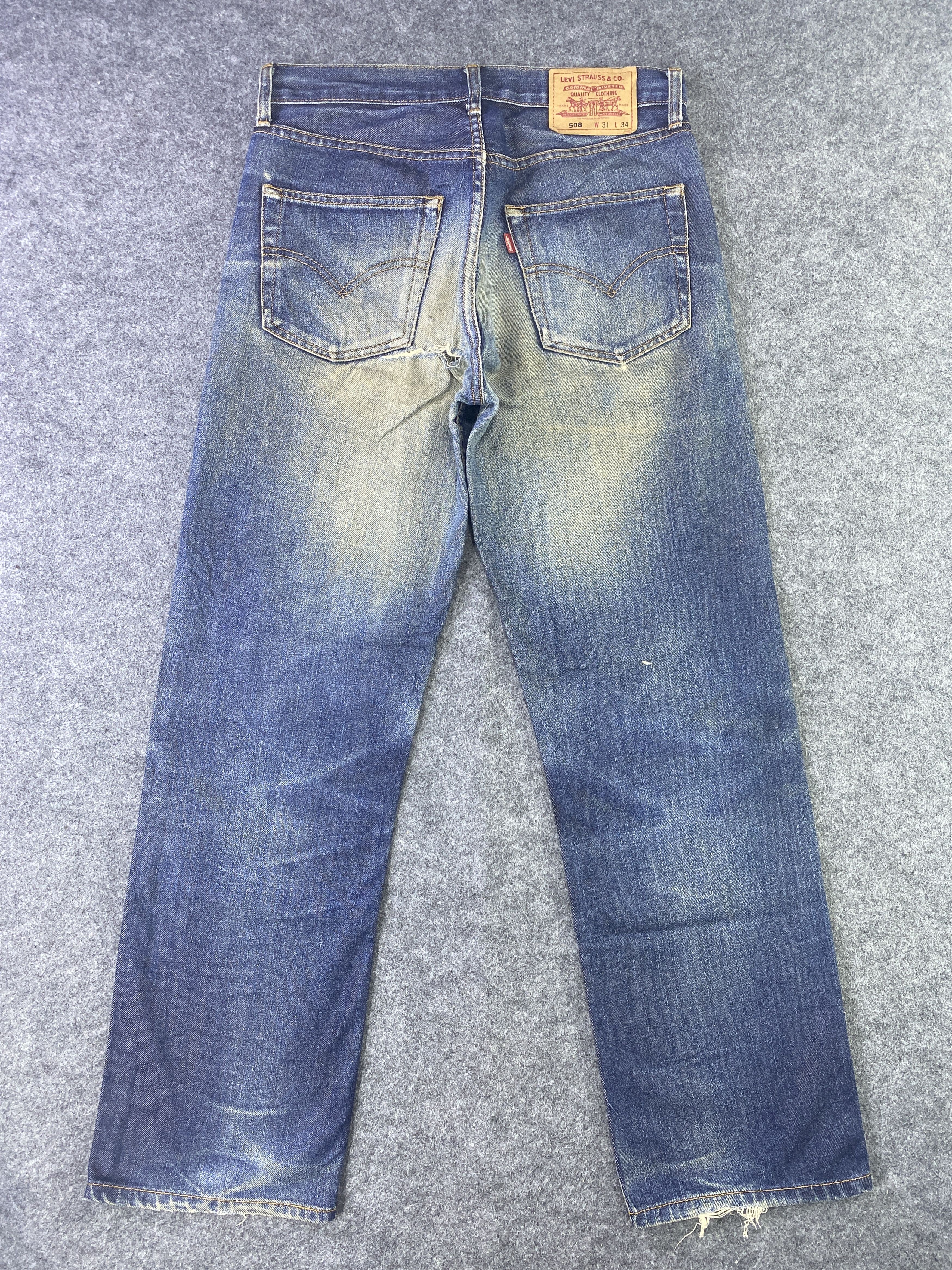 Levi's VINTAGE LEVI'S 508 DISTRESS BLUE WASH JEANS - J910 Size US 31 - 3 Thumbnail