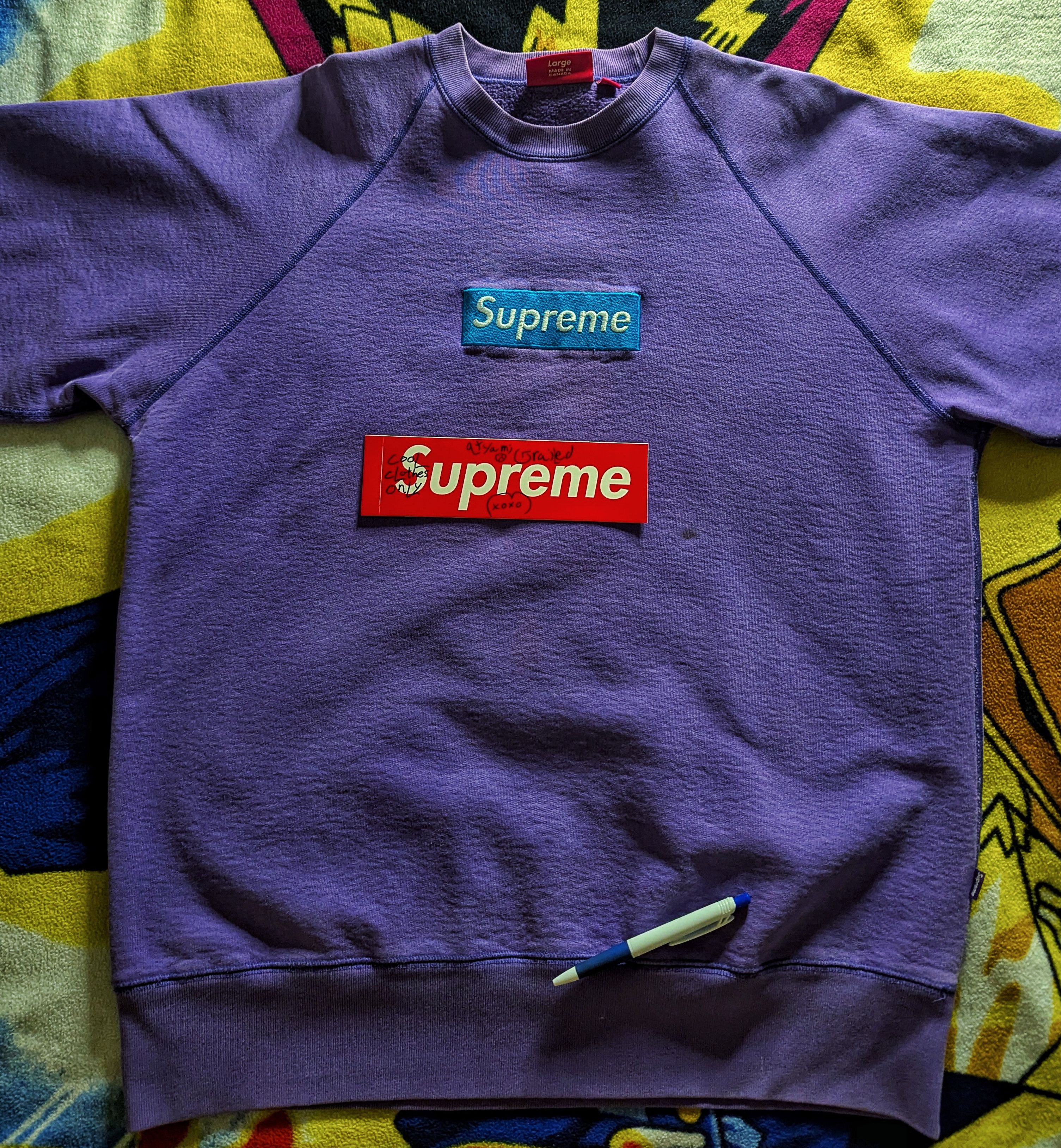Supreme 2006 Supreme Purple / Teal Crewneck Size US L / EU 52-54 / 3 - 10 Thumbnail