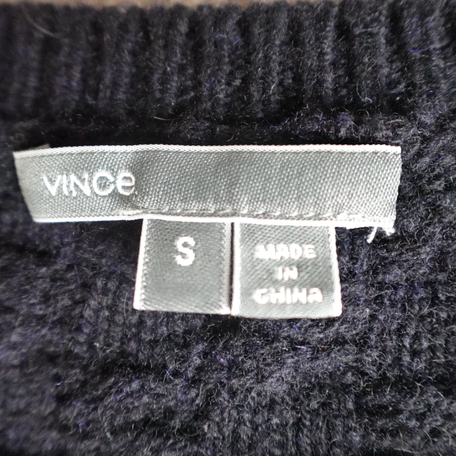 Vince Vince Women's Sweater Small Blue Cable Knit Wool Yak Colorblock Pullover Crew Neck Long Sleeve Casual Knit Size S / US 4 / IT 40 - 3 Thumbnail