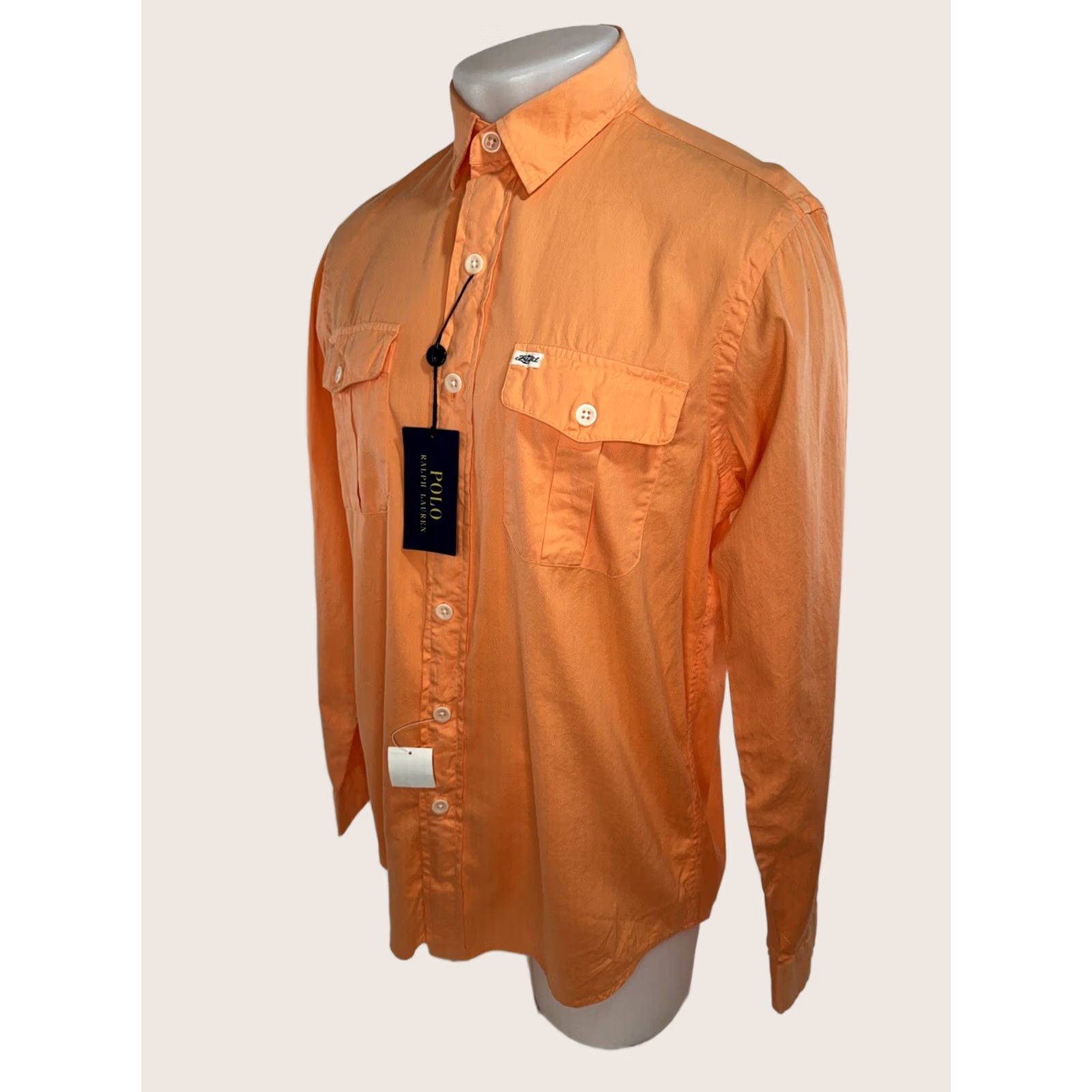 Polo Ralph Lauren Polo Ralph Lauren Shirt Mens M Beach Twill Salmon Pinkish Orange New w Tags Tag N Size US M / EU 48-50 / 2 - 1 Thumbnail
