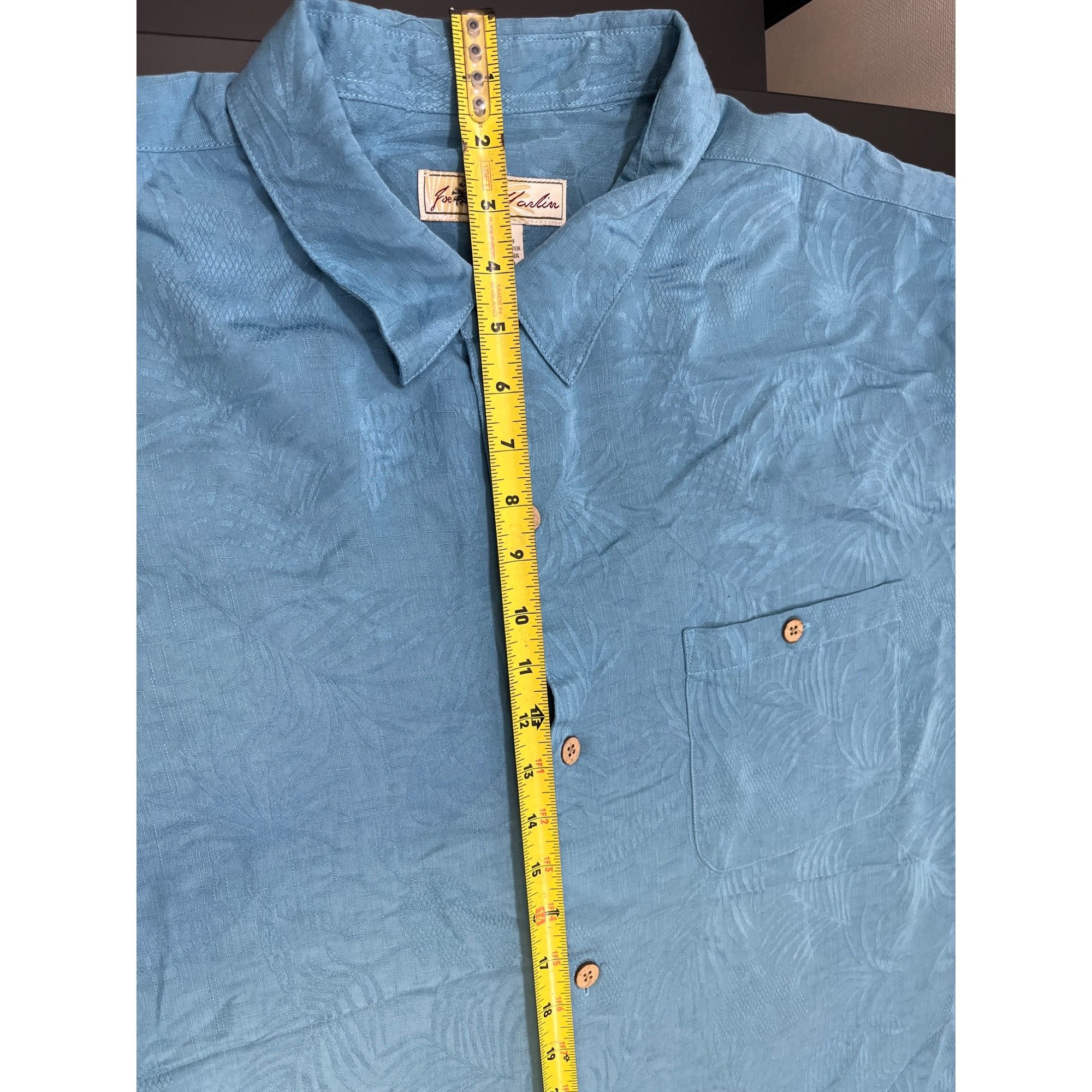 Other Joe Marlin Men's Turquoise Hawaiian Shirt/Button Up Sz 2XLT Size US XXL / EU 58 / 5 - 9 Thumbnail