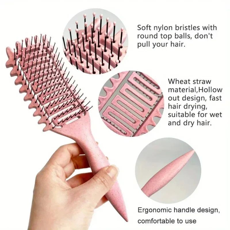 Other Curl Define Styling Brush Hollow Out Detangling Hair Brush Size ONE SIZE - 5 Thumbnail