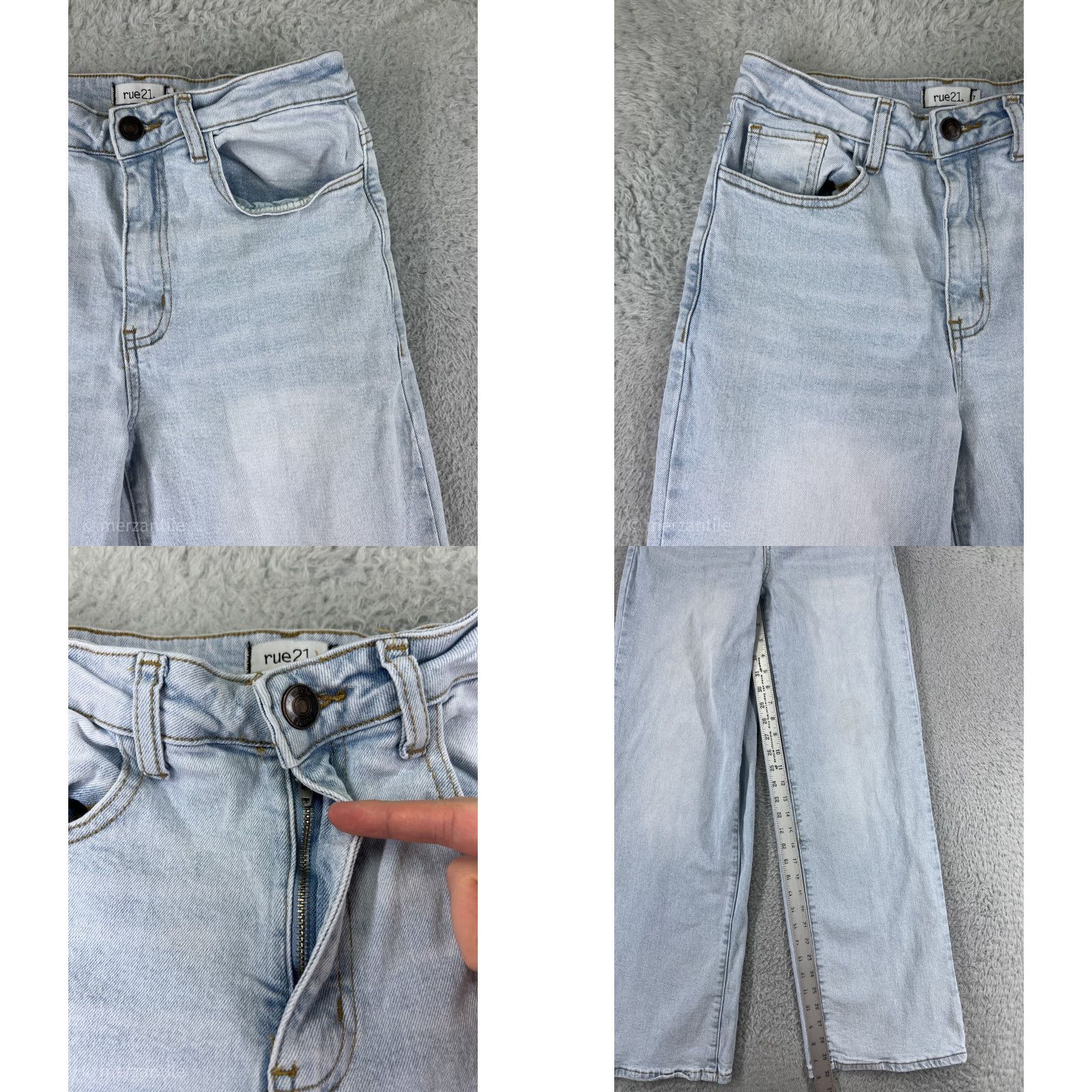 Vintage Rue21 Blue Denim Jeans Women 7 Wide-Leg 90s Look Cotton Blend Stretch Jeans Size 28" / US 6 / IT 42 - 8 Thumbnail