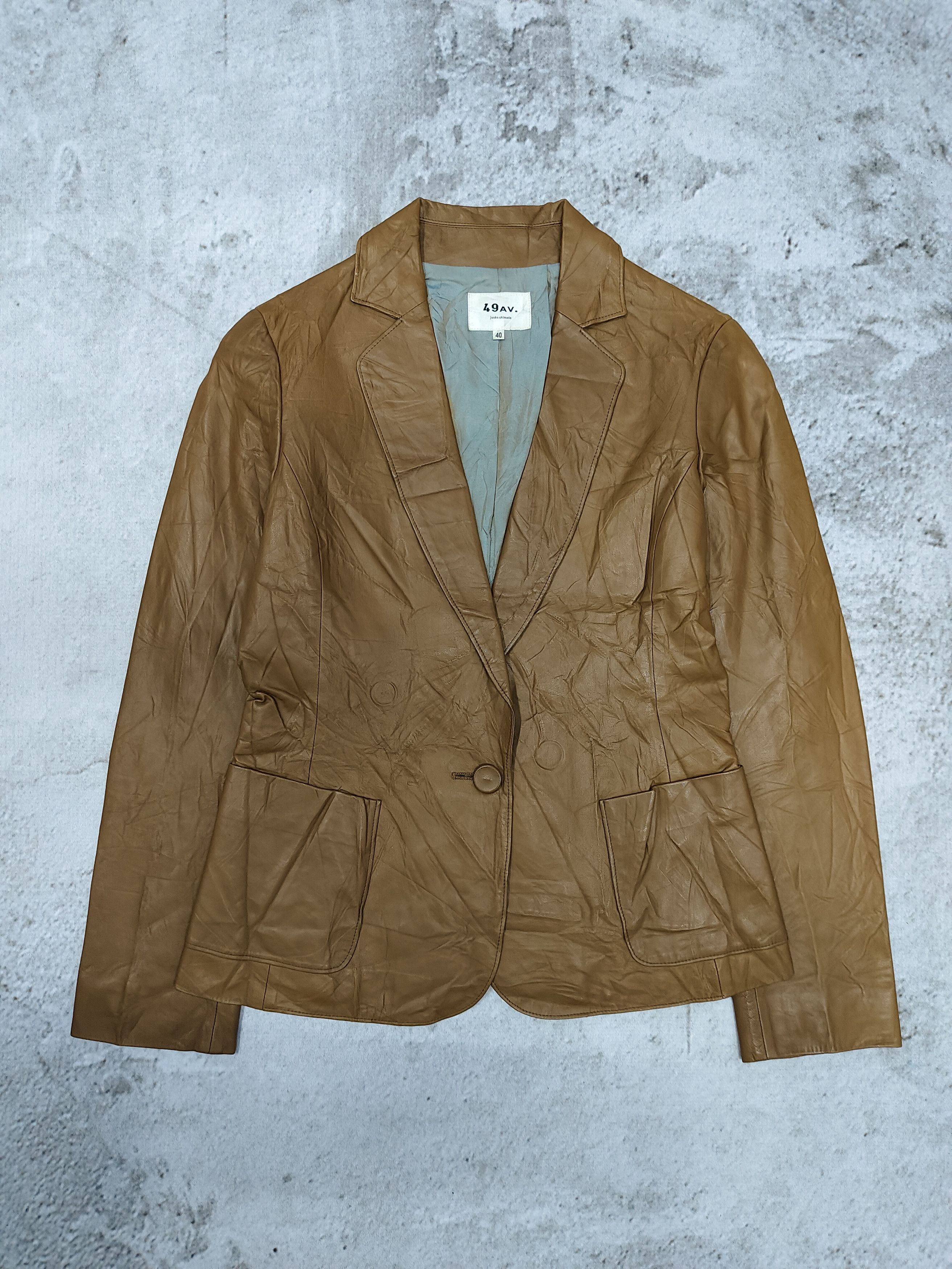 Junko Shimada 49AV Junko Shimada-Minimalist Sheepskin Leather Blazer Jacke Size M / US 6-8 / IT 42-44 - 4 Thumbnail