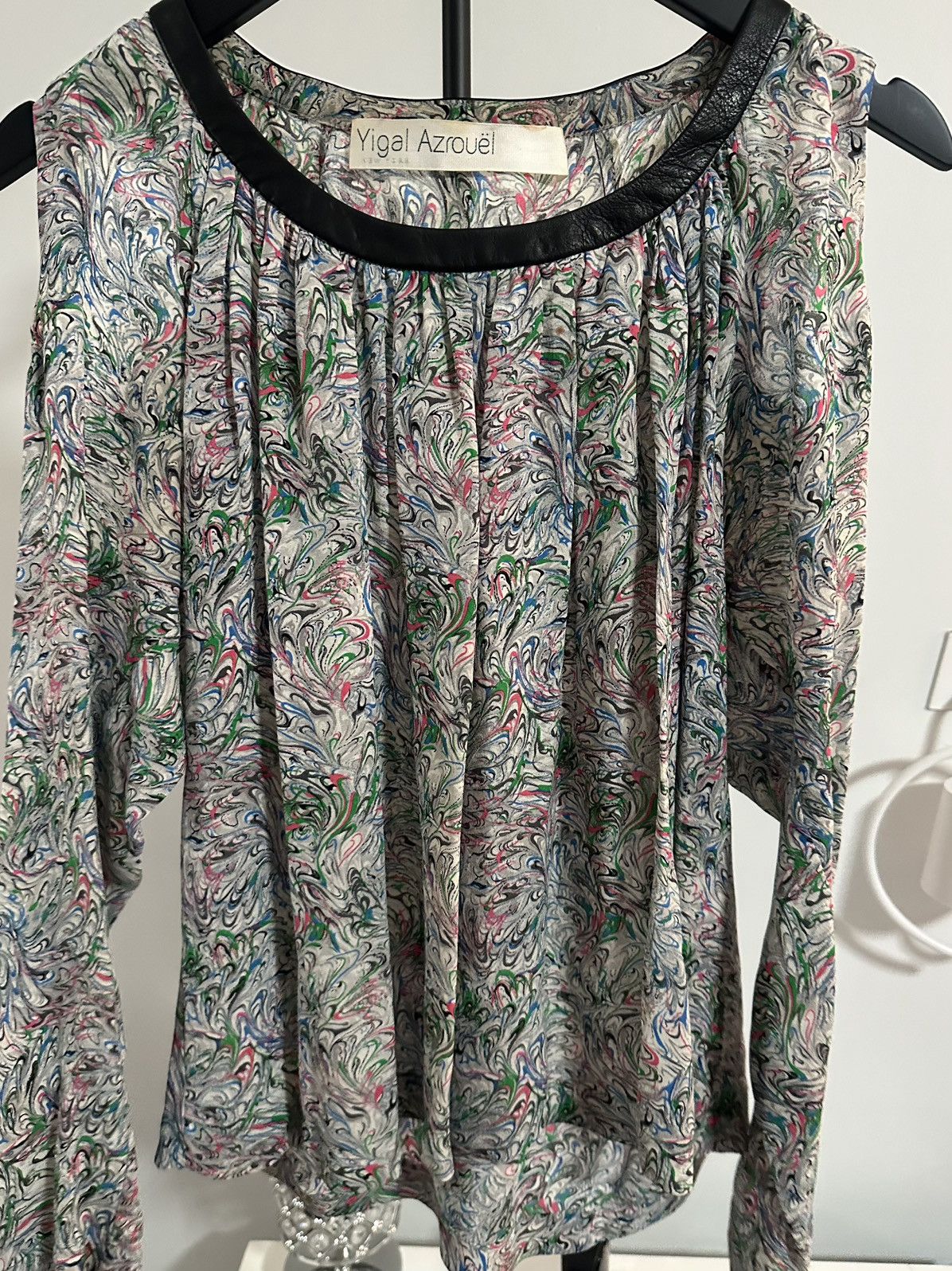 Yigal Azrouel Silk marble top Size L / US 10 / IT 46 - 2 Thumbnail