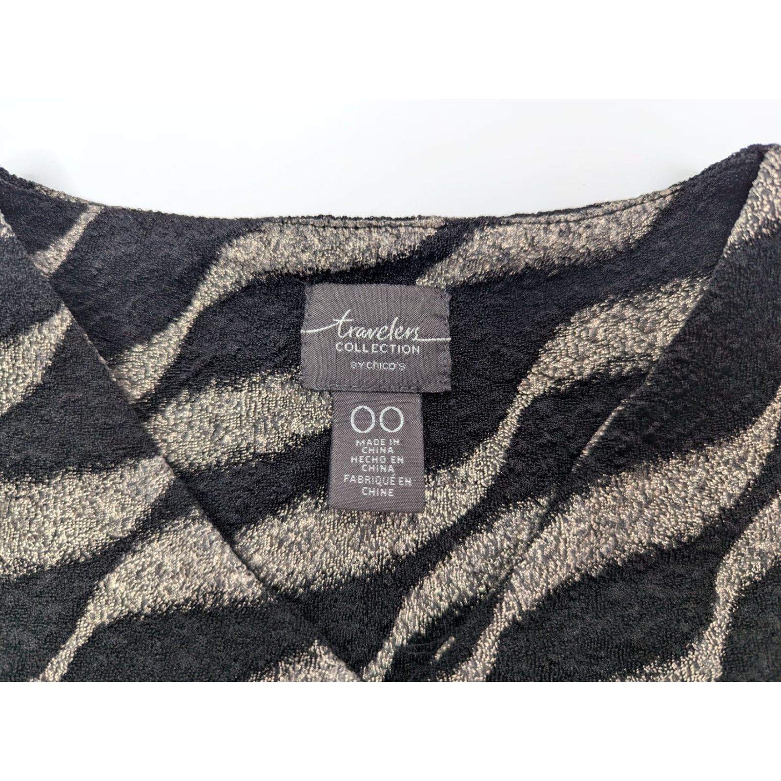 Vintage VINTAGE Chico's Jacket Women XS Black Silver Diagonal Zipper Asymmetrical Travel Business Casual Size XS / US 0-2 / IT 36-38 - 7 Thumbnail