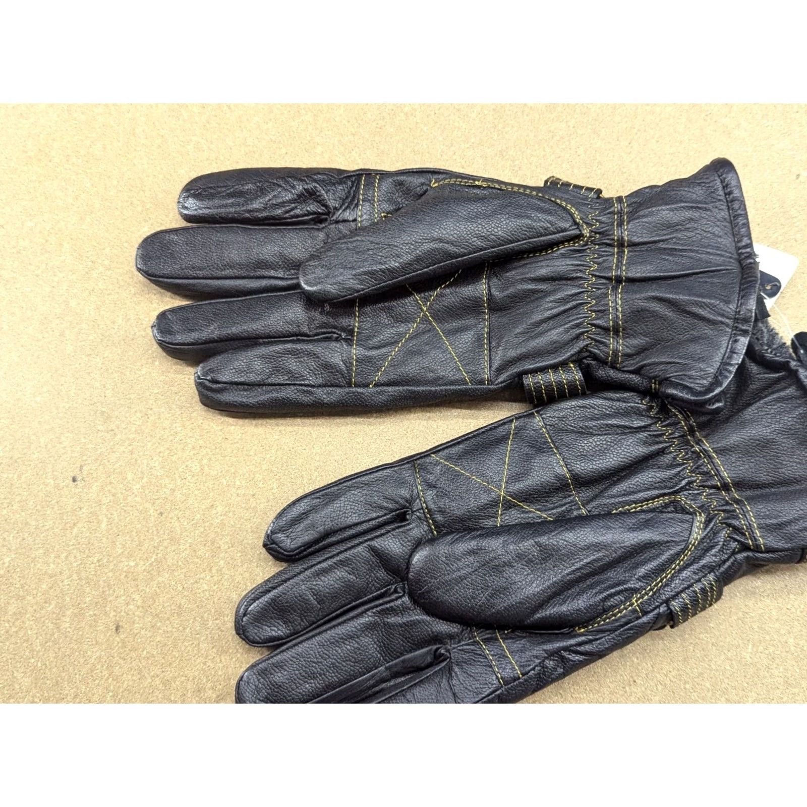 Vintage Genuine Leather Mens Gloves Size S Black Lined Warm Thermal Winter Dressmann Glove Mens Winter Warm Leather Gloves S Black Lined Size ONE SIZE - 2 Thumbnail