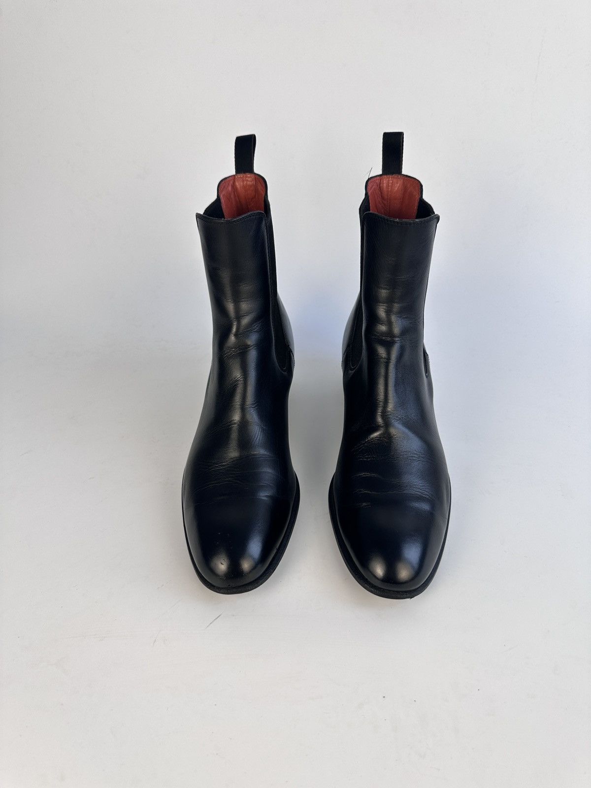 Santoni Santoni Italy Black Leather Chelsea Boots 38.5 Ankle Boots Size US 8 / IT 38 - 4 Thumbnail