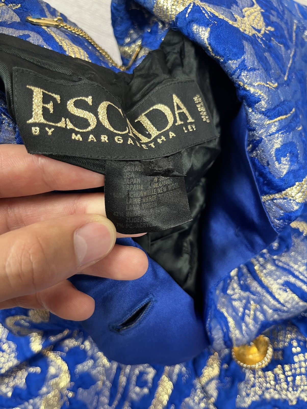Escada Escada By Margaretha Ley Vintage Gold Blazer Skirt Suit Size M / US 6-8 / IT 42-44 - 14 Thumbnail